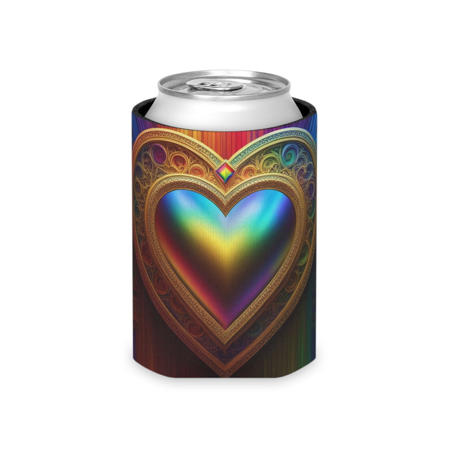 Can Cooler Rainbow Heart