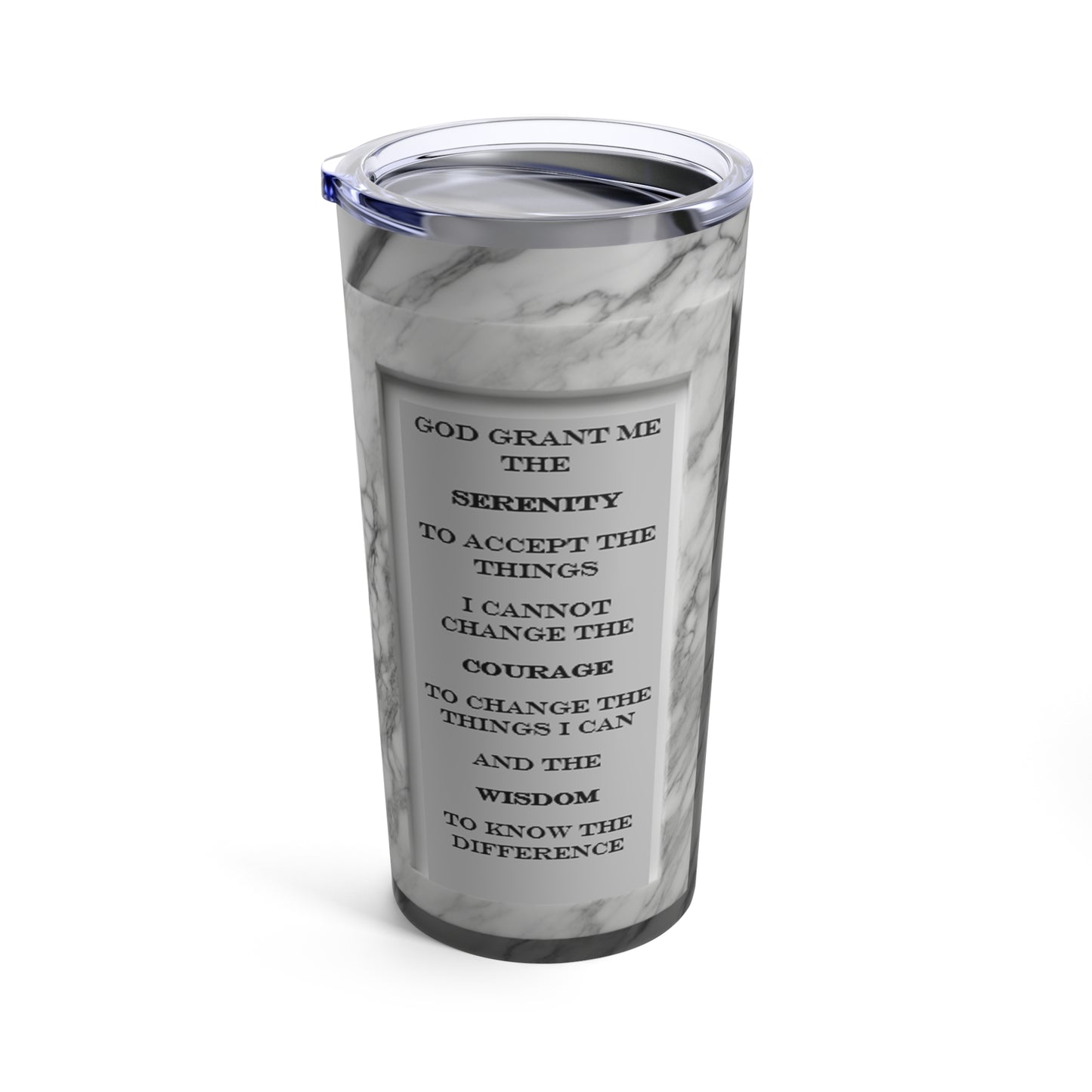 Serenity Prayer in Marble Tumbler 20oz