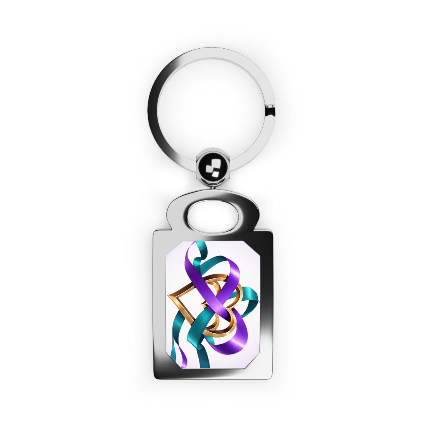 Rectangle Keyring Awareness Hearts