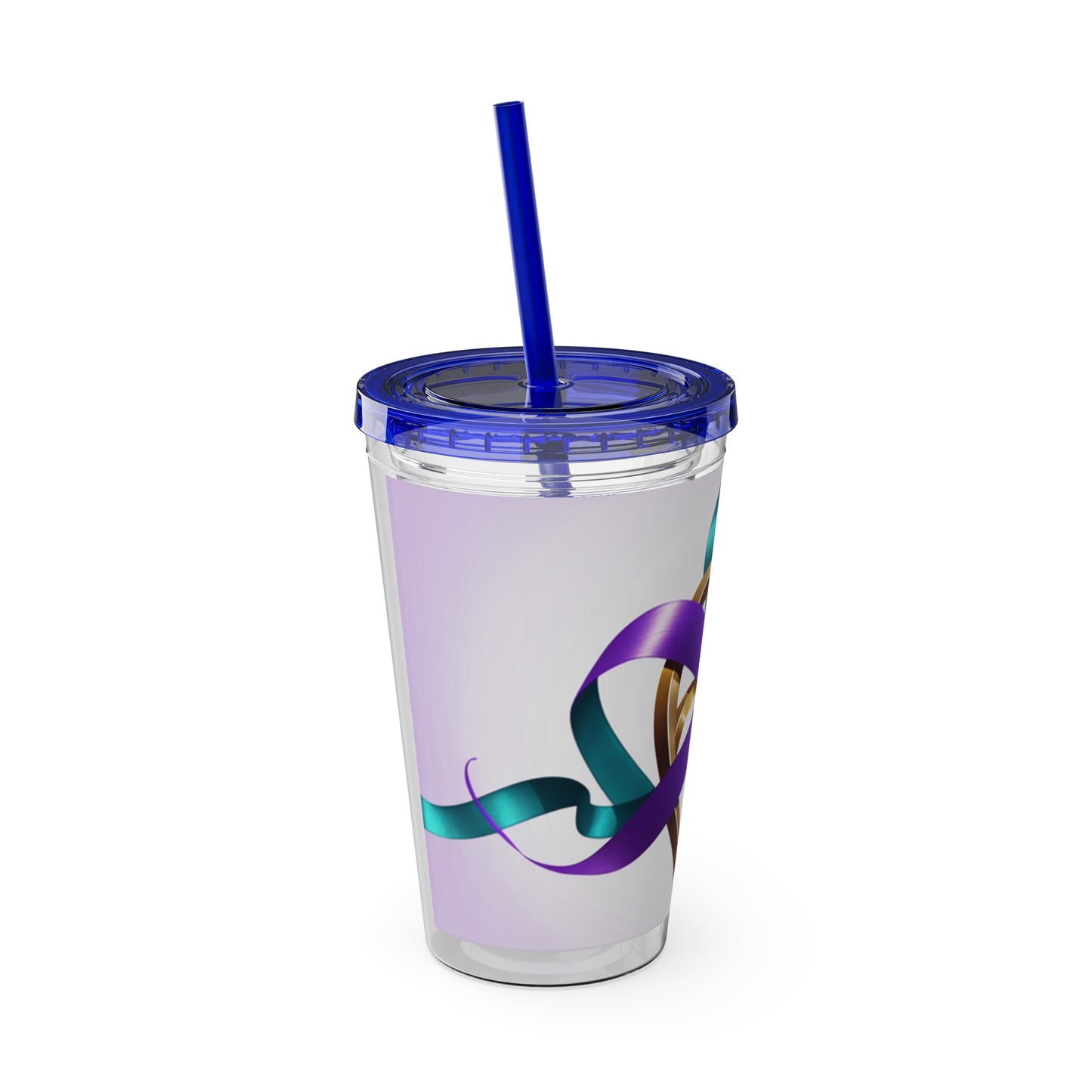 Sunsplash Tumbler with Straw, 16oz Awareness Hearts