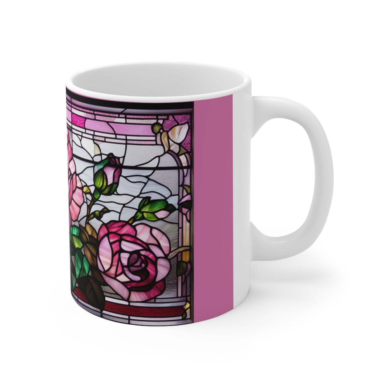 Ceramic Mug 11oz Stained Glass Roses