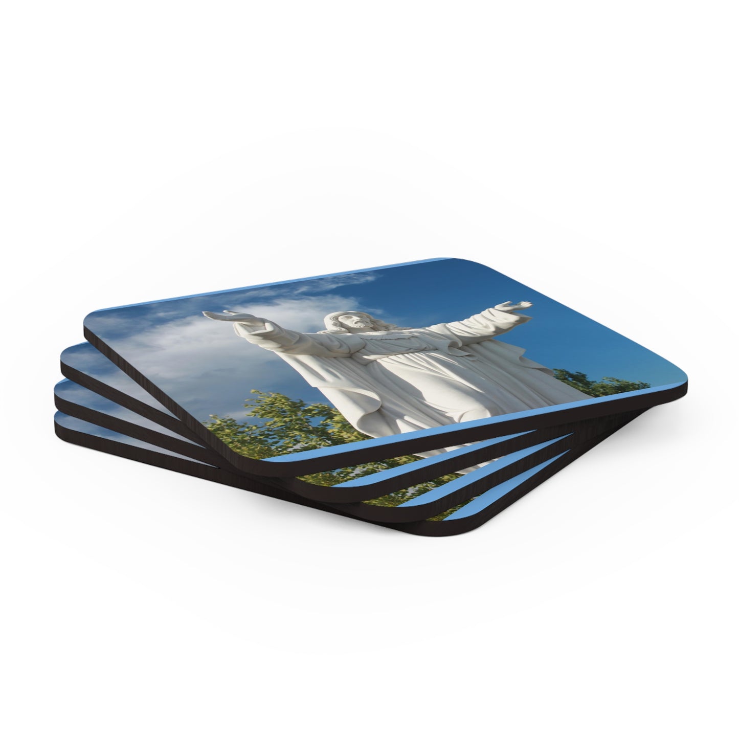 Corkwood Coaster Set Prayer Garden Christ