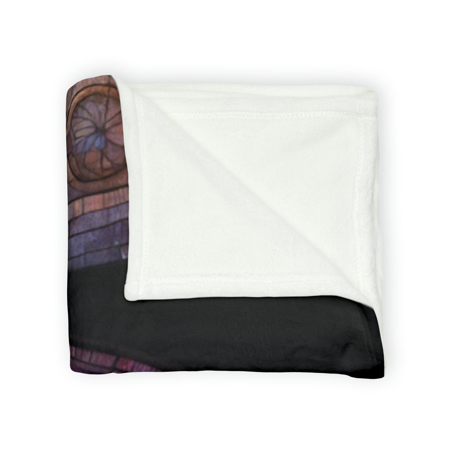 Soft Polyester Blanket Stained Glass Cross