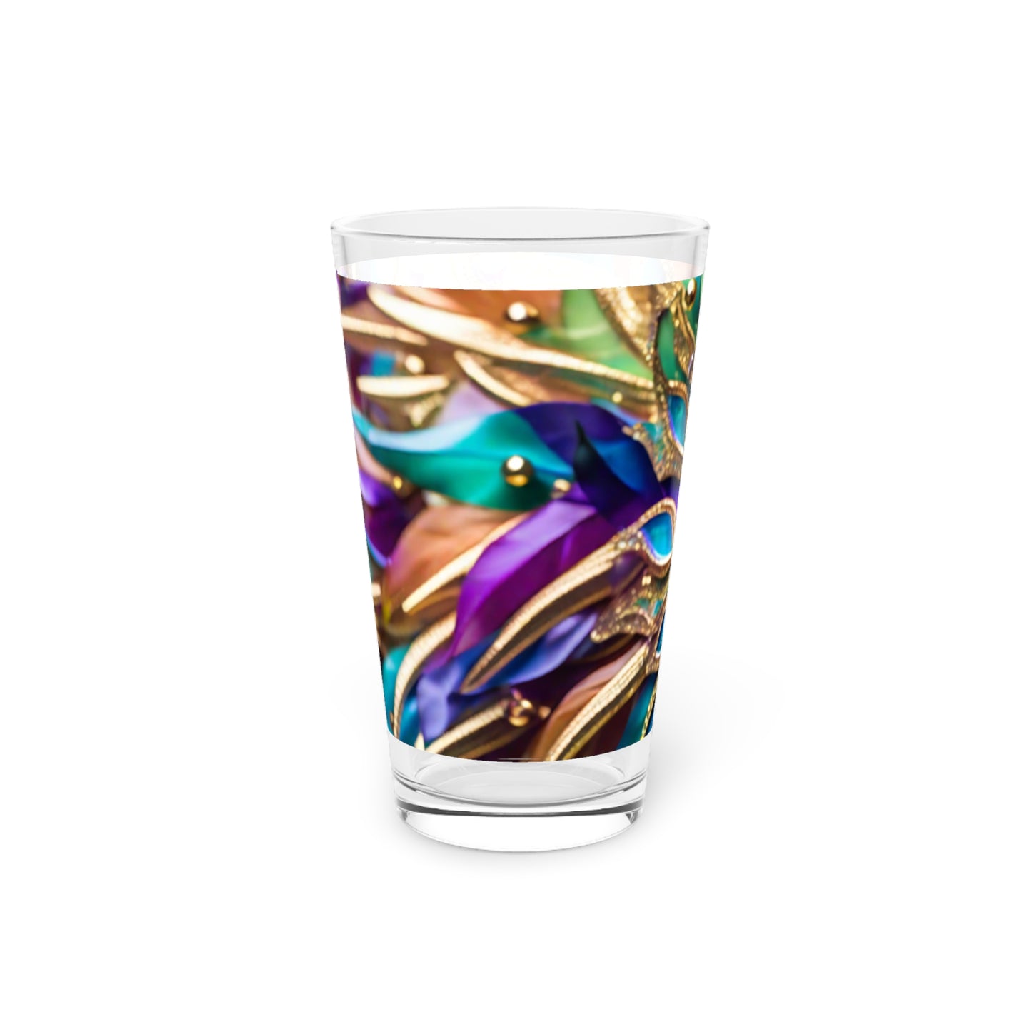 Pint Glass, 16oz Mardi Gras