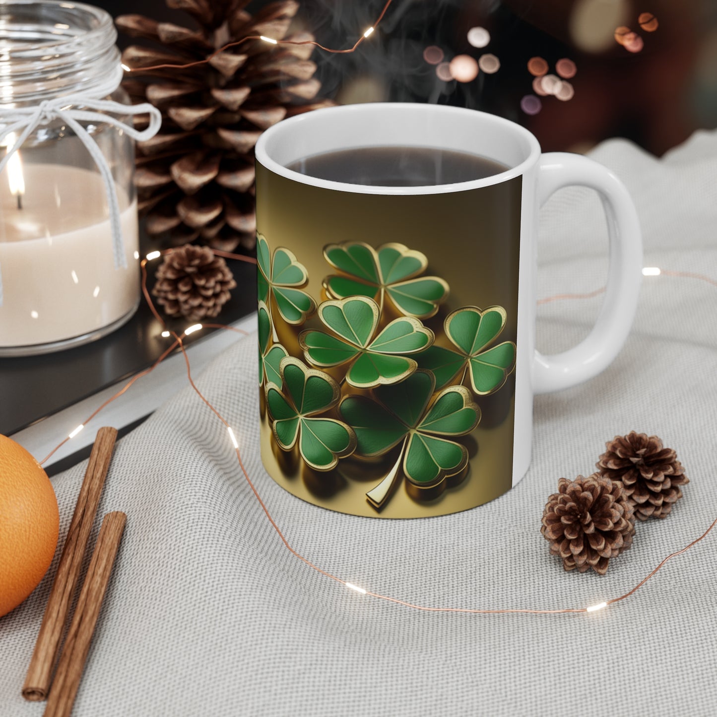 Ceramic Mug 11oz Shamrocks