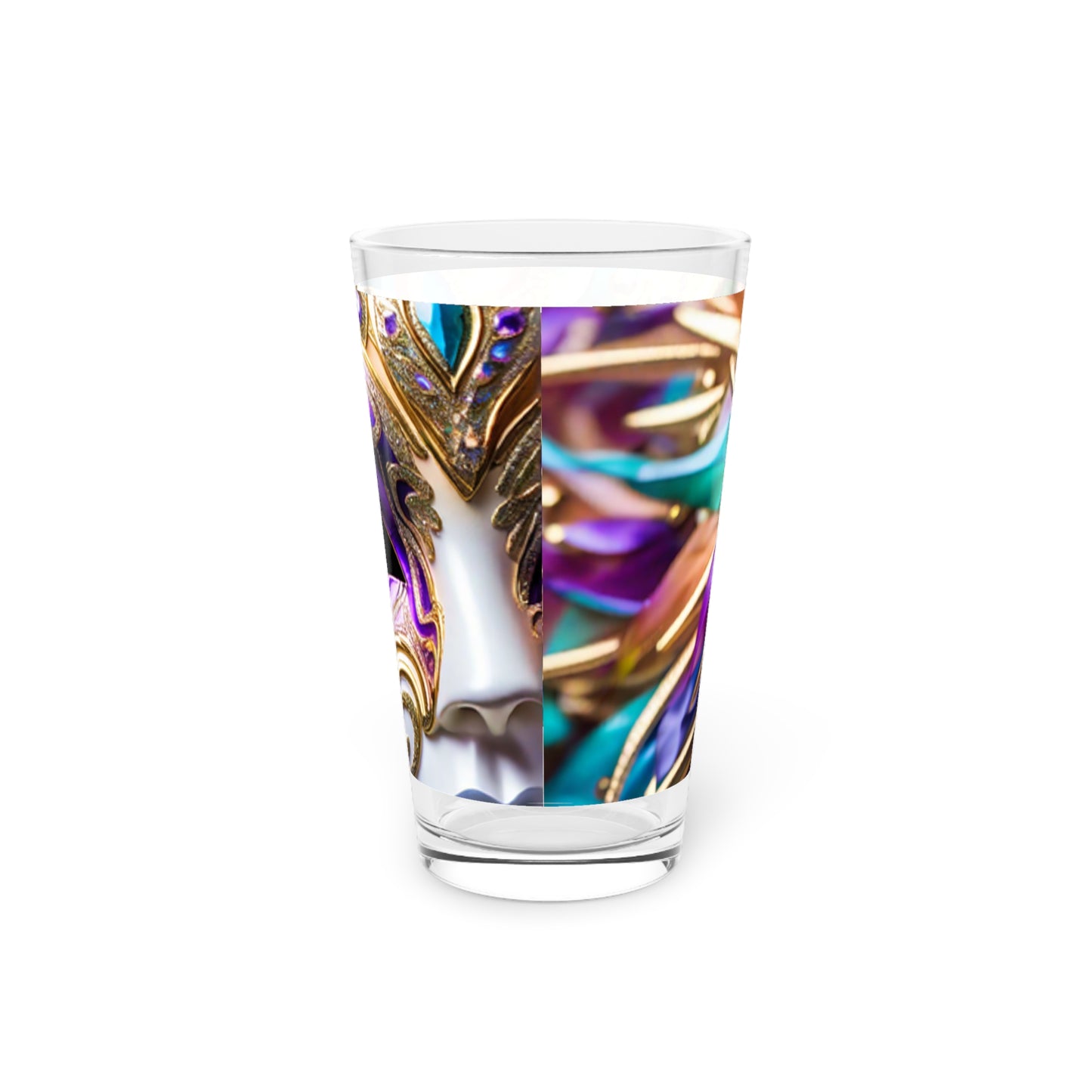 Pint Glass, 16oz Mardi Gras