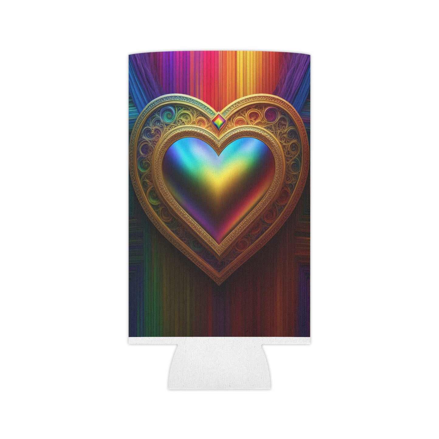 Can Cooler Rainbow Heart