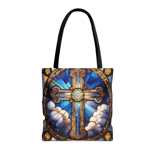 Stained Glass Cross #3 Tote Bag (AOP)