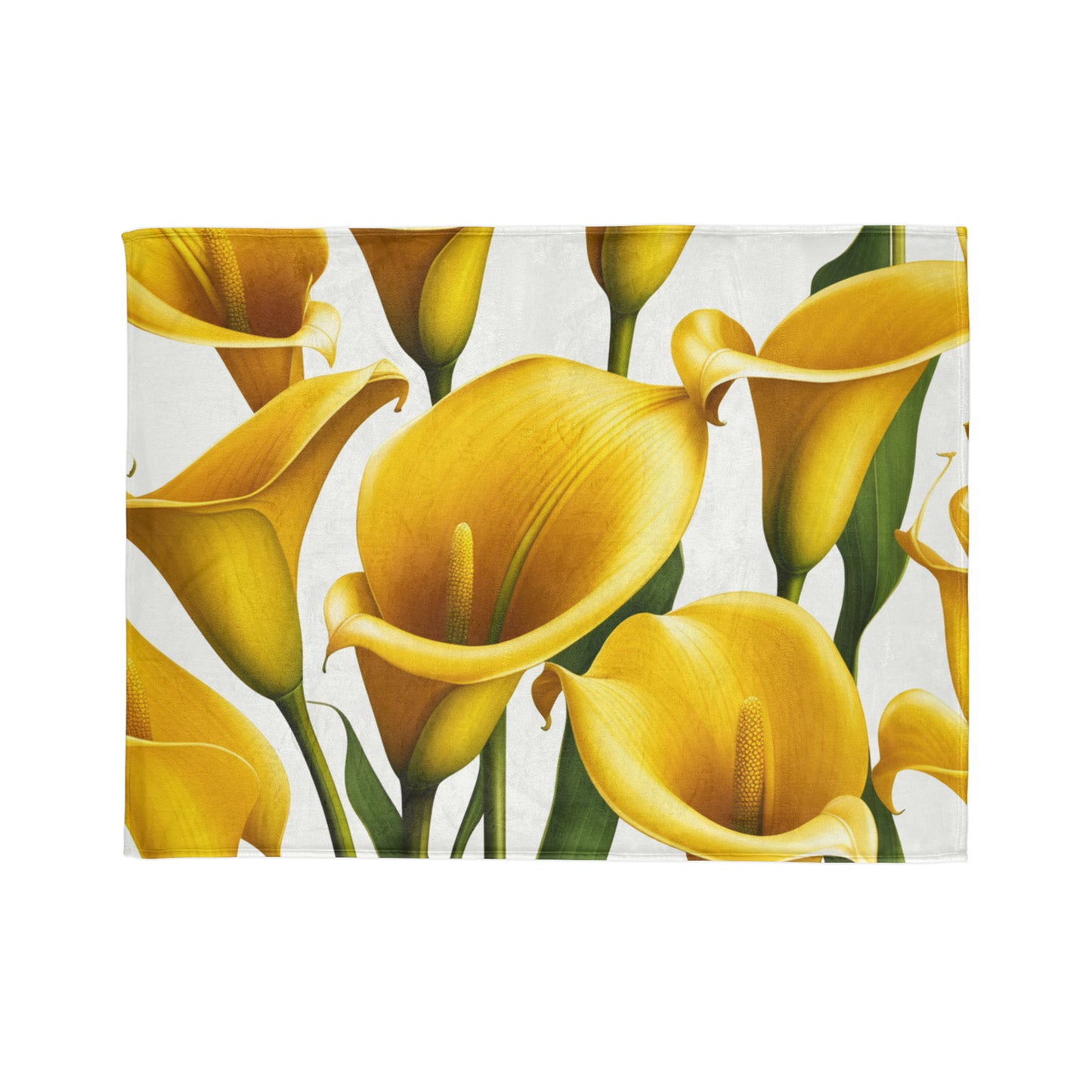 Soft Polyester Blanket Yellow Lilies