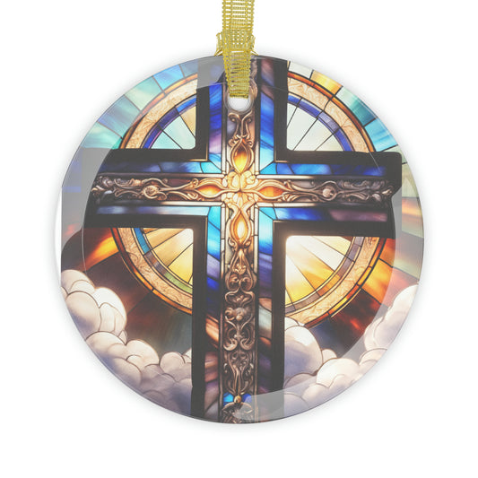 Glass Ornaments Stained Glass Cross 4