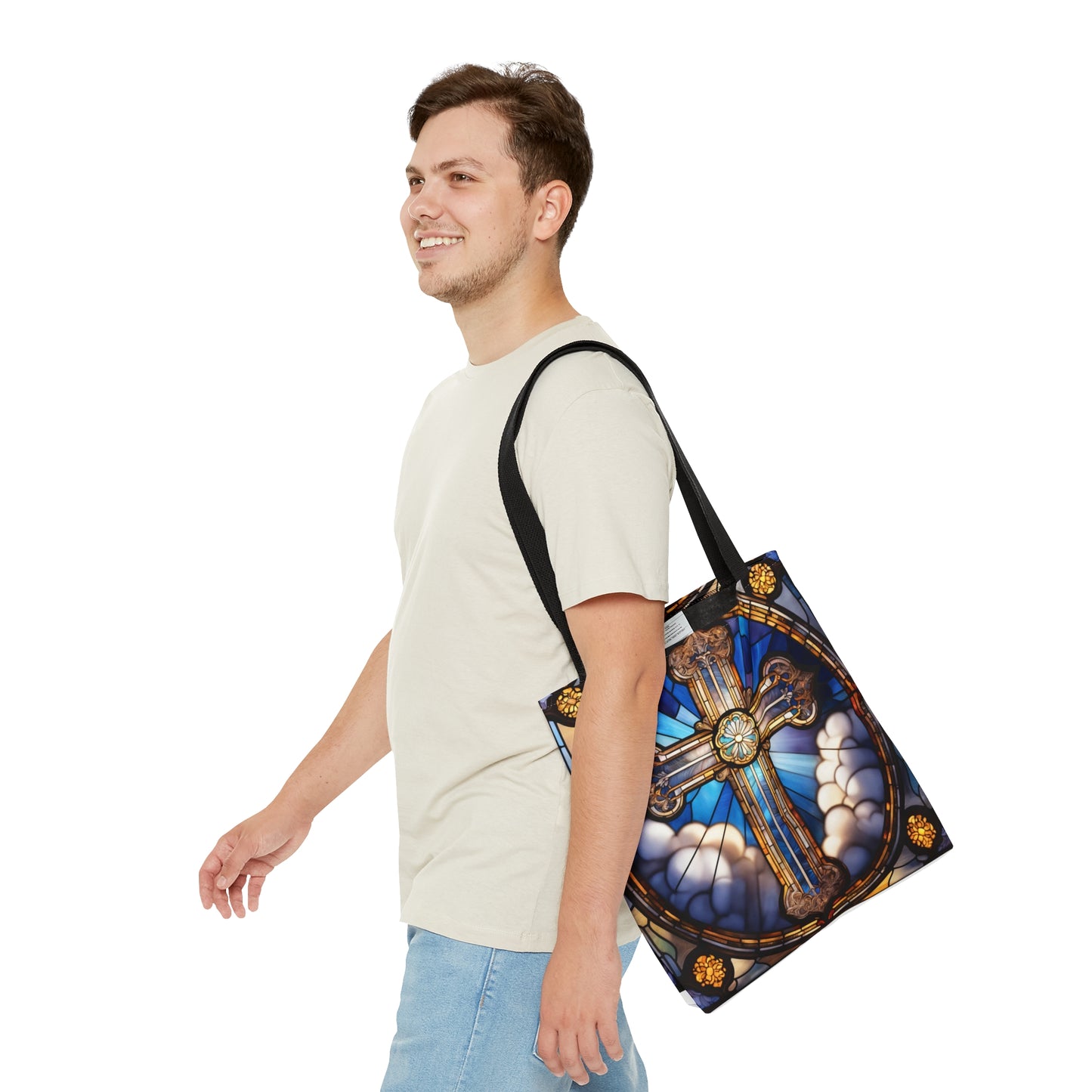 Stained Glass Cross #3 Tote Bag (AOP)