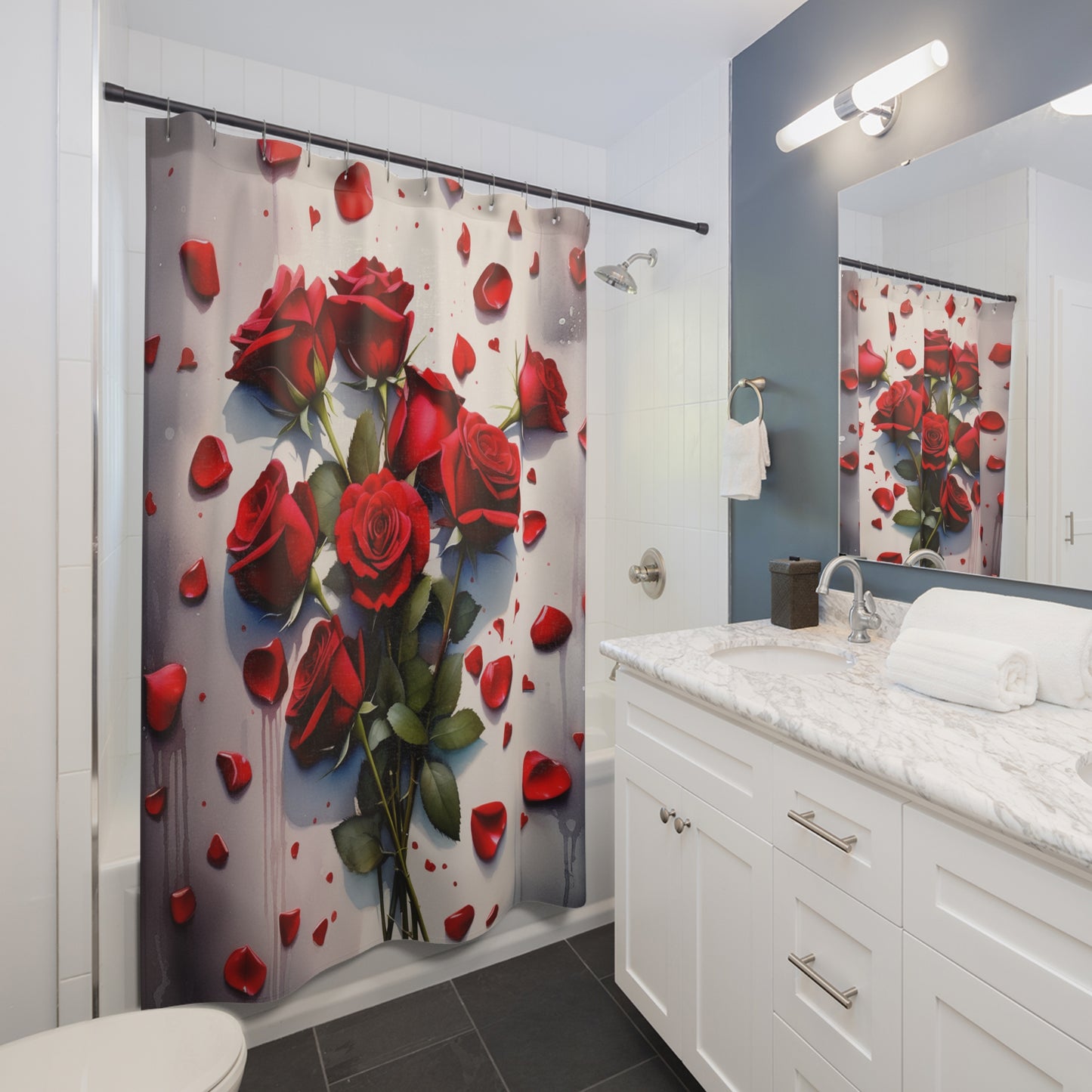 Shower Curtains Red Roses