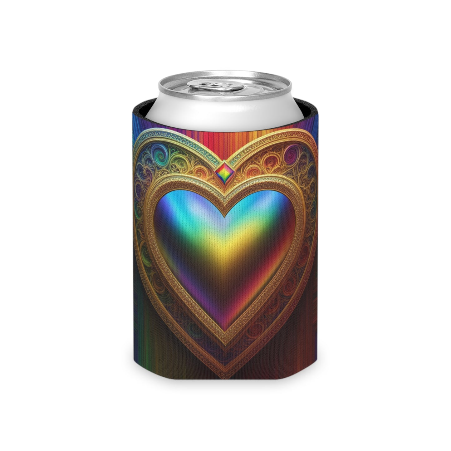 Can Cooler Rainbow Heart