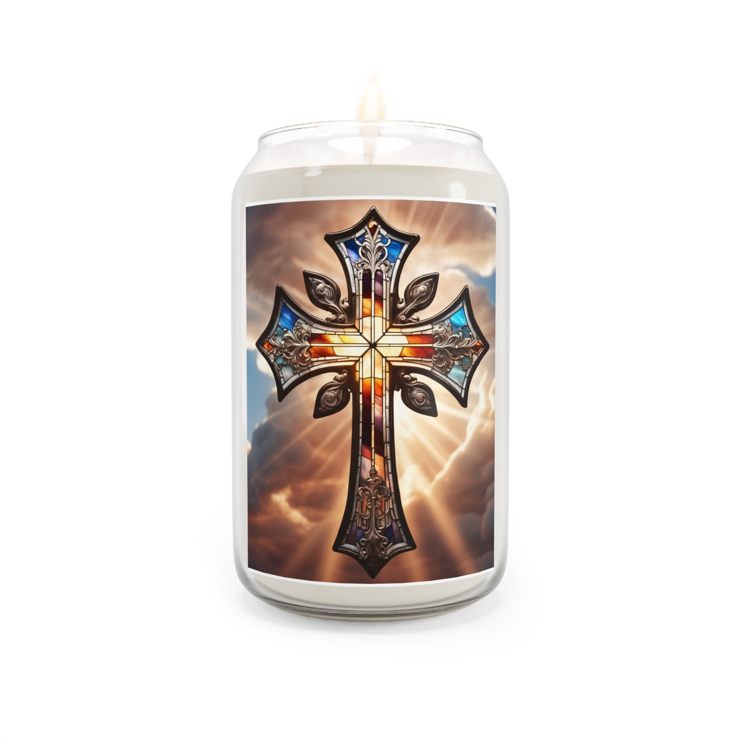 Scented Candle, 13.75oz Stained Glass Cross 2