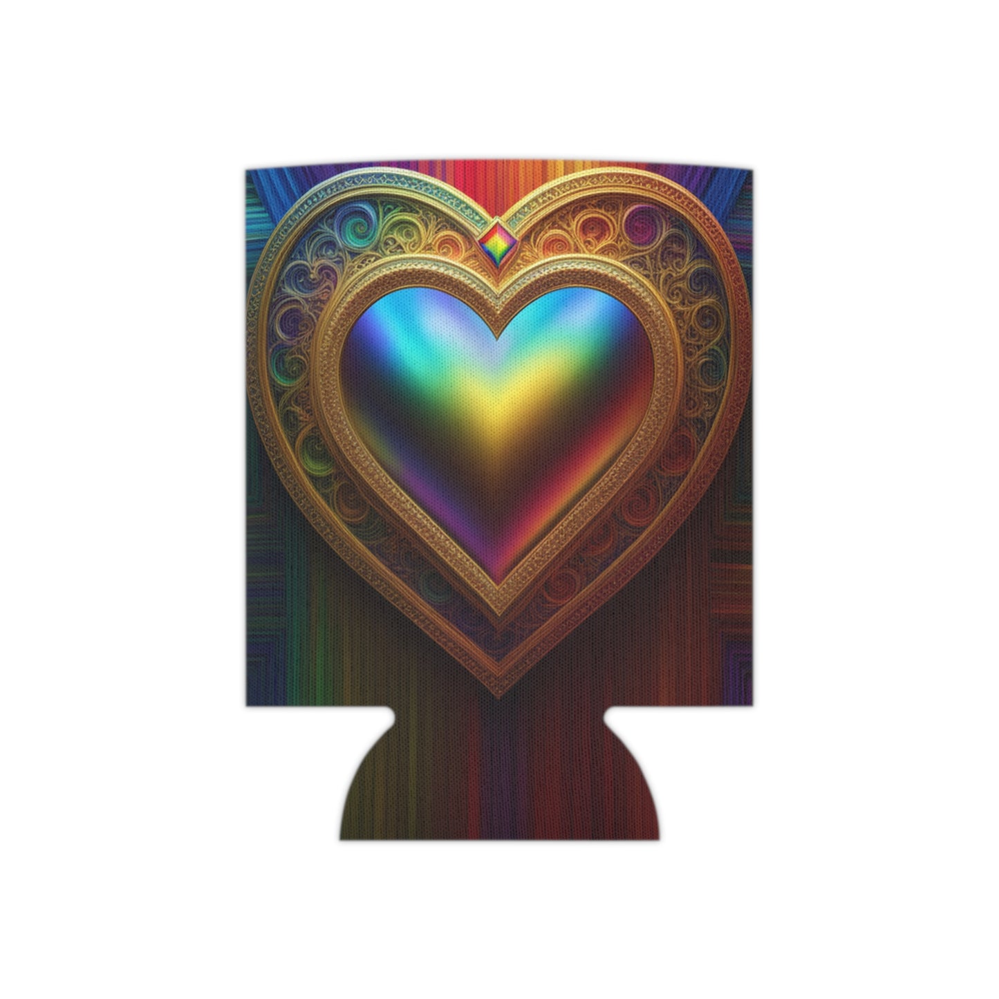 Can Cooler Rainbow Heart