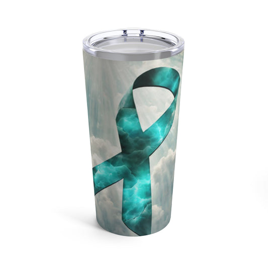 Teal Awareness Ribbon Tumbler 20oz