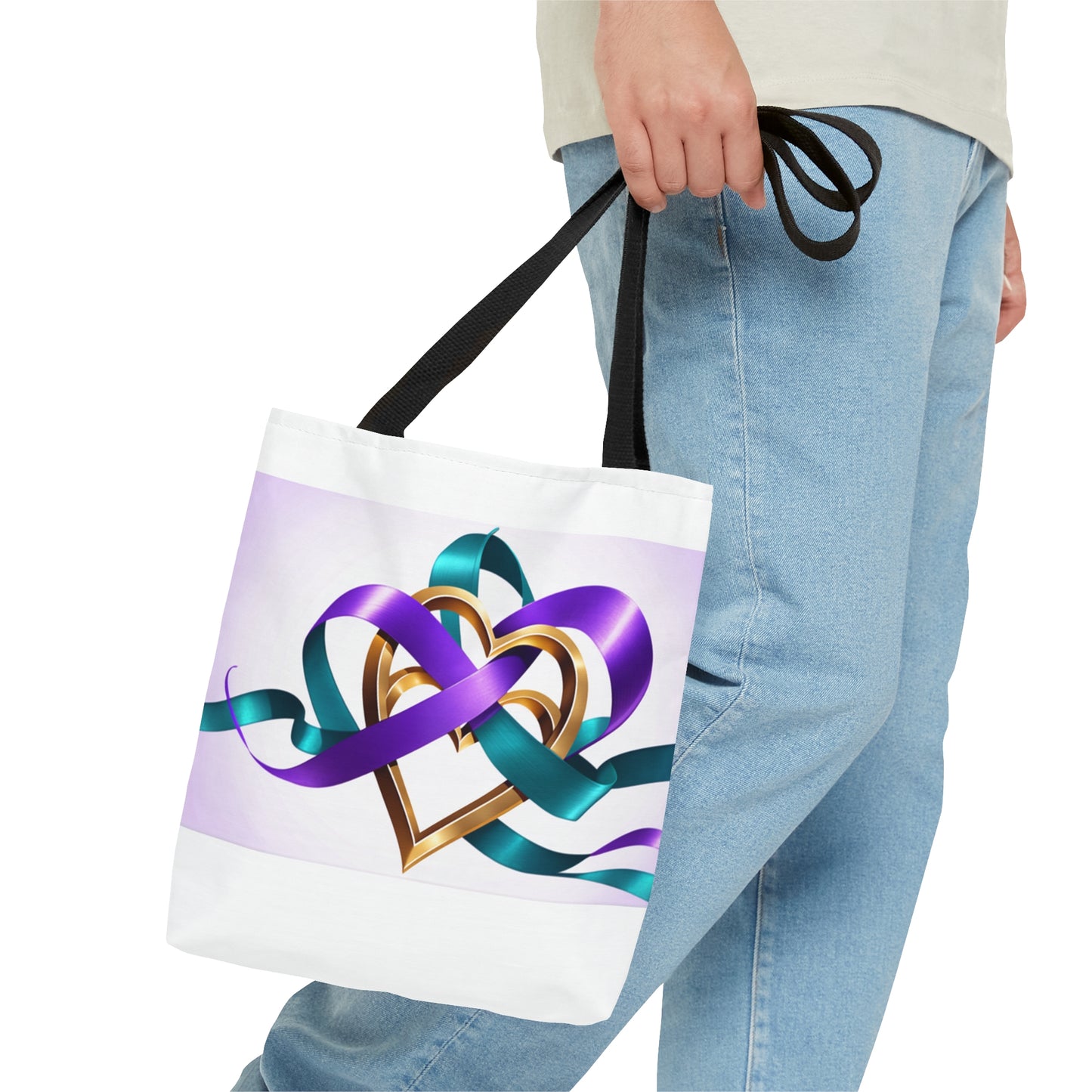 Awareness Hearts Tote Bag (AOP)