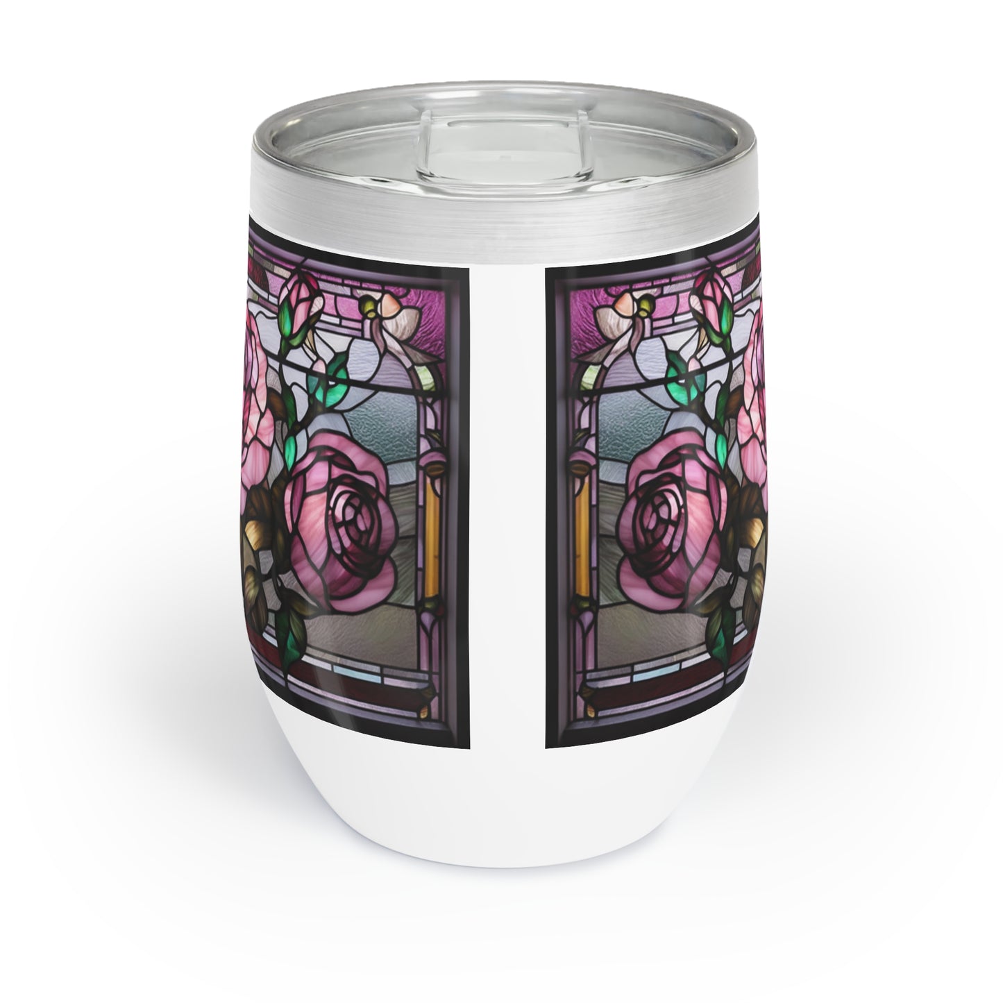 Stained Glass Roses Chill Wine Tumbler