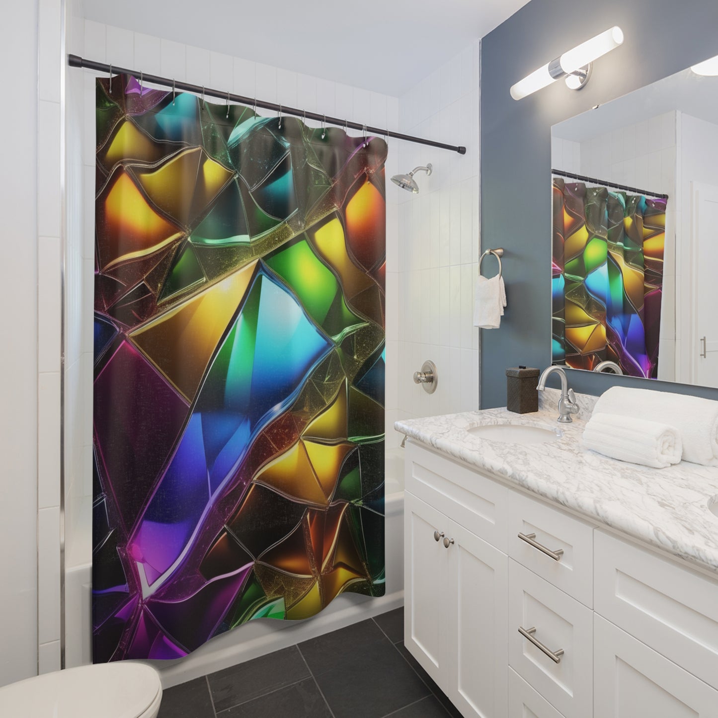 Shower Curtains Fractal Rainbow