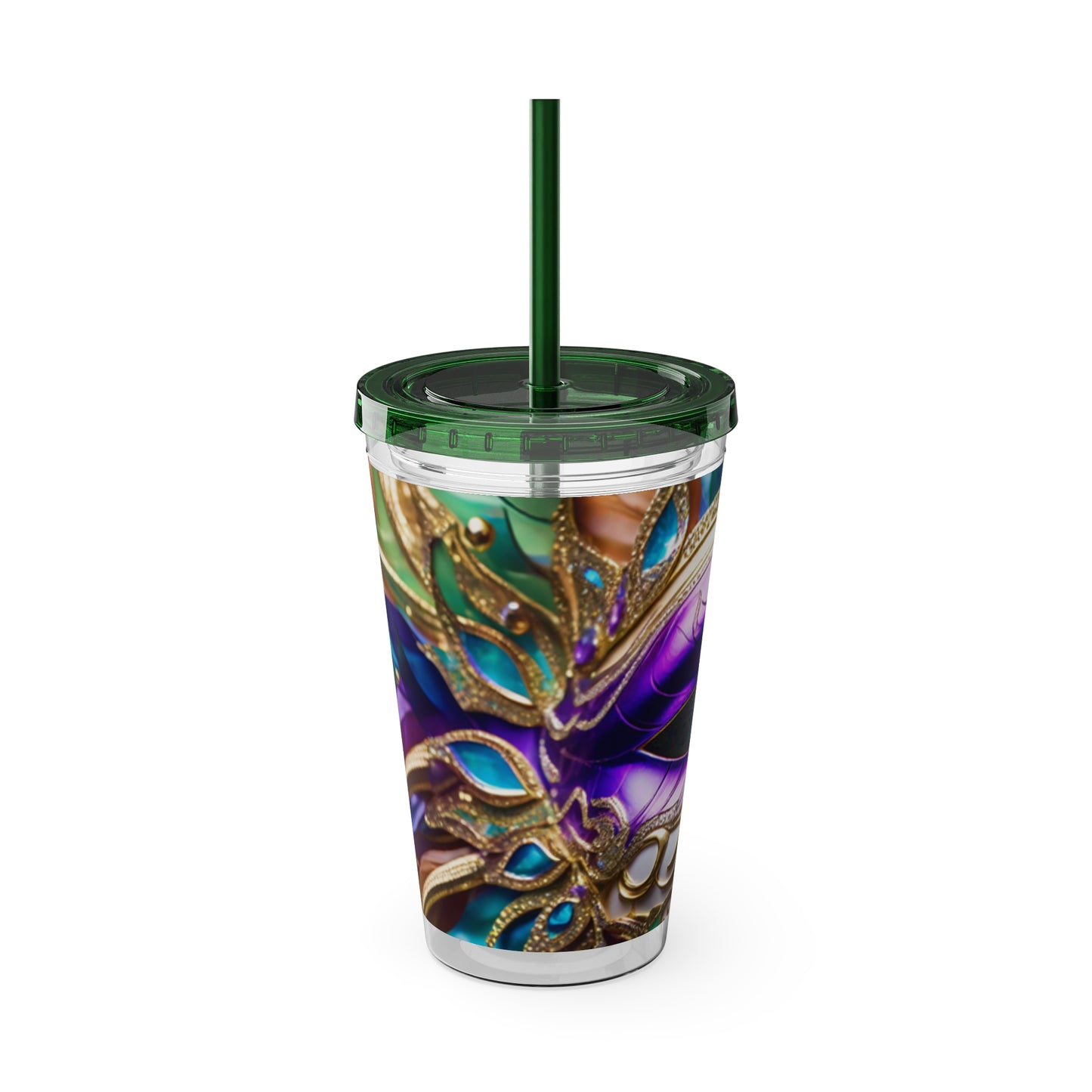 Sunsplash Tumbler with Straw, 16oz Mardi Gras