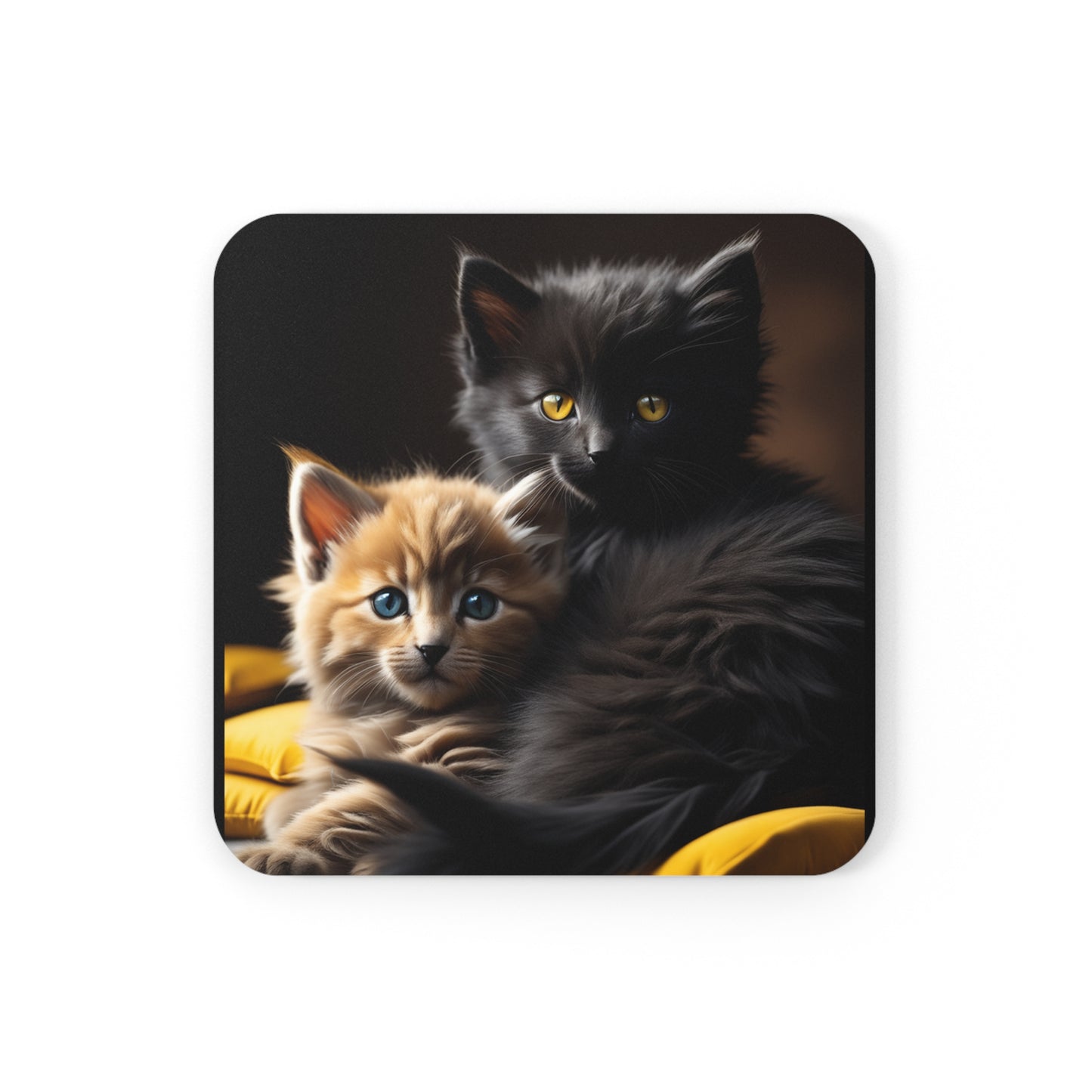 Corkwood Coaster Set Kittens