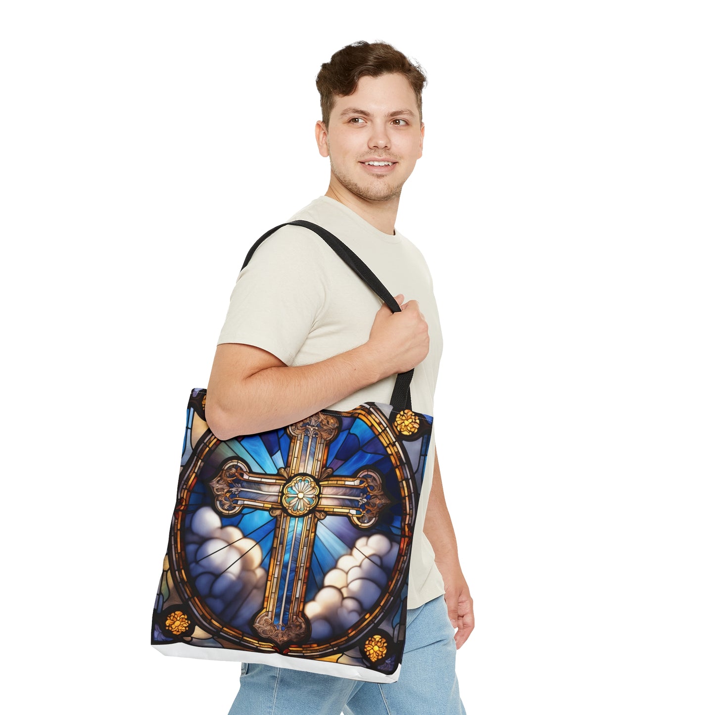 Stained Glass Cross #3 Tote Bag (AOP)