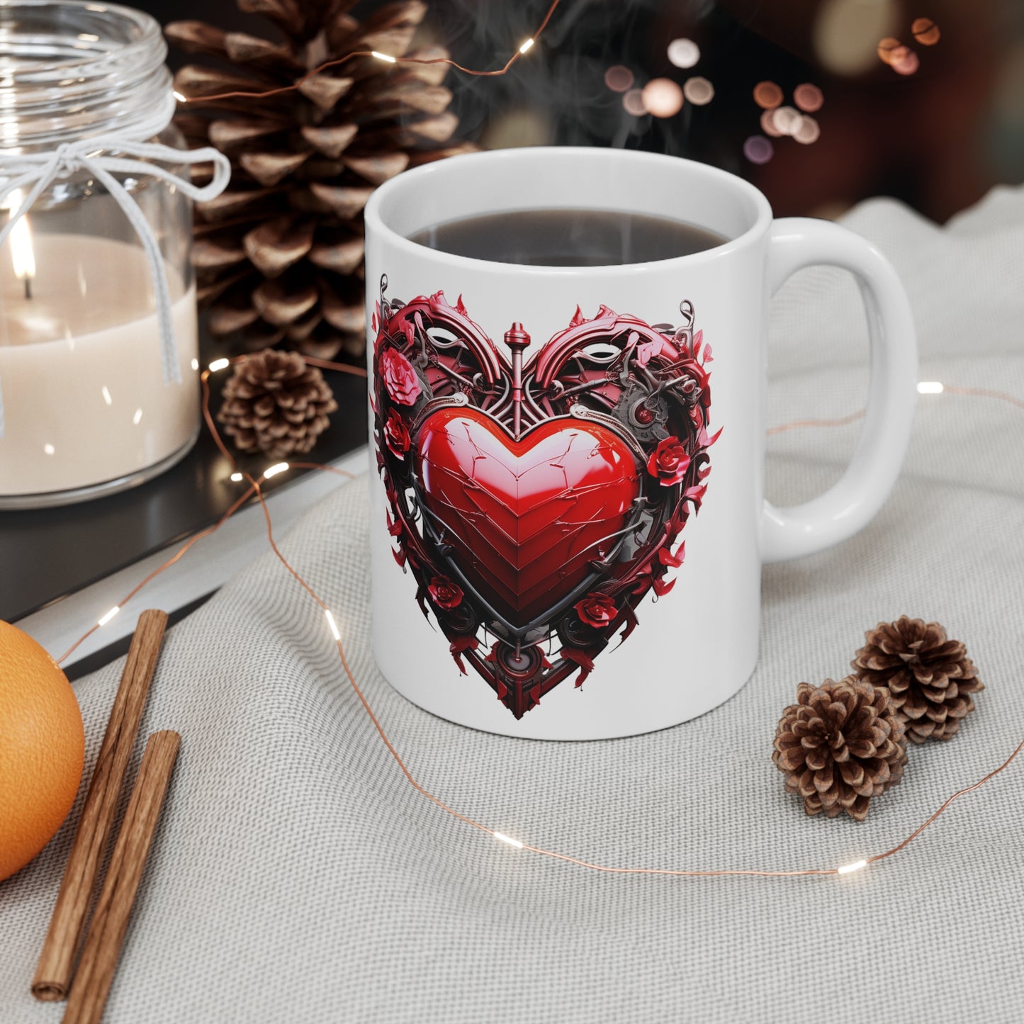 Ceramic Mug 11oz  Ornate Heart