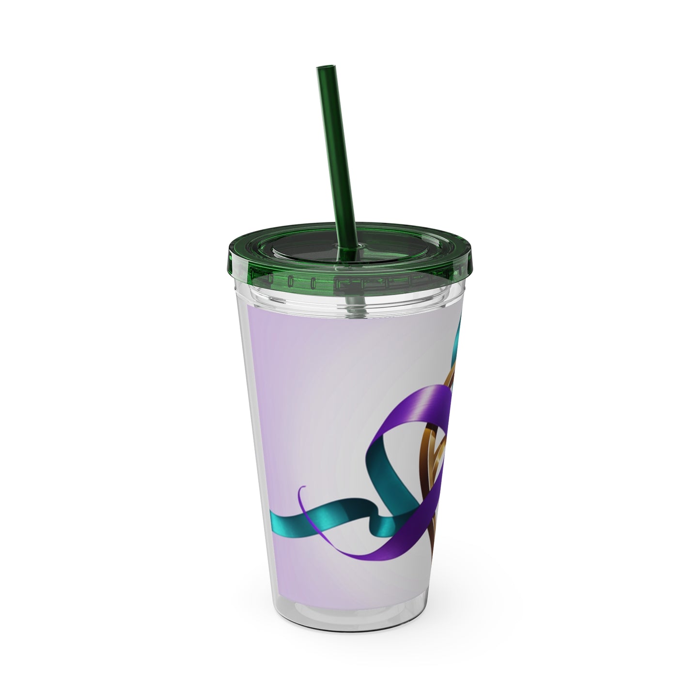 Sunsplash Tumbler with Straw, 16oz Awareness Hearts