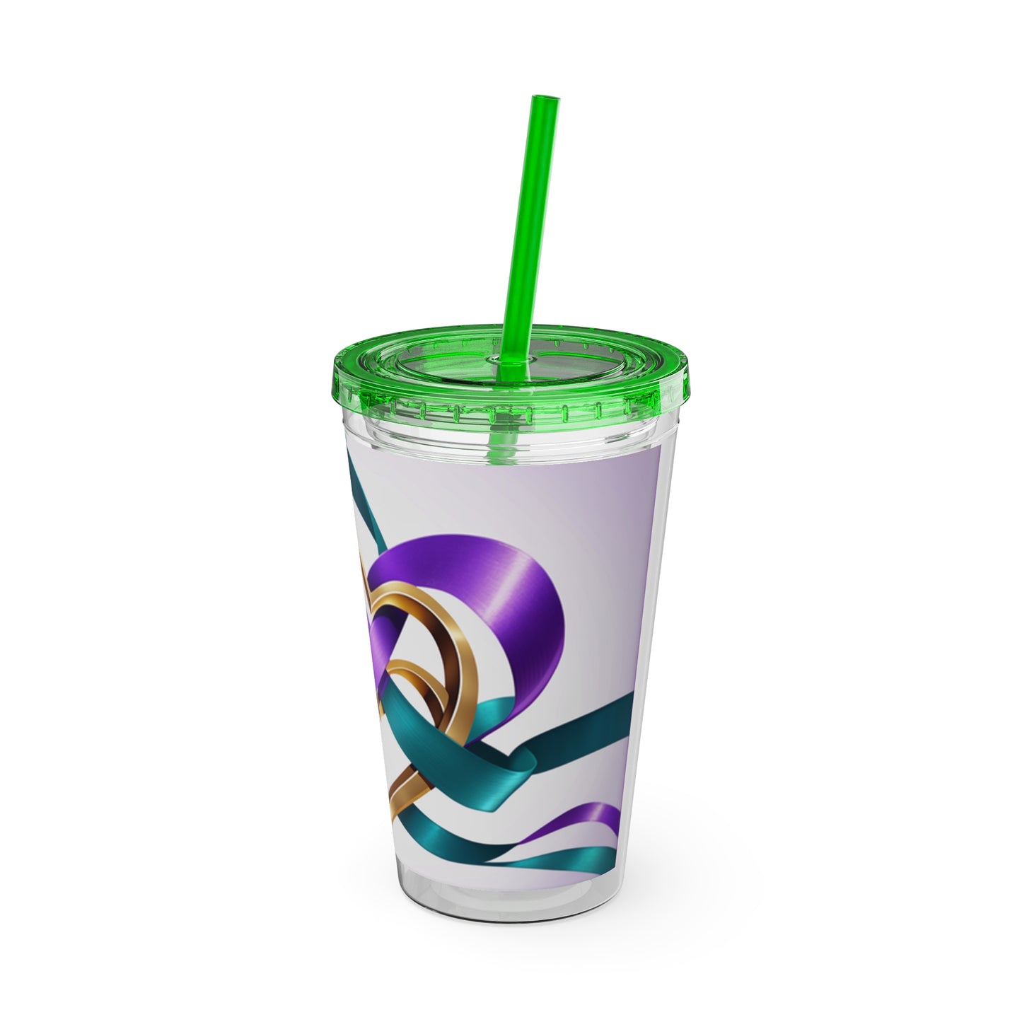 Sunsplash Tumbler with Straw, 16oz Awareness Hearts