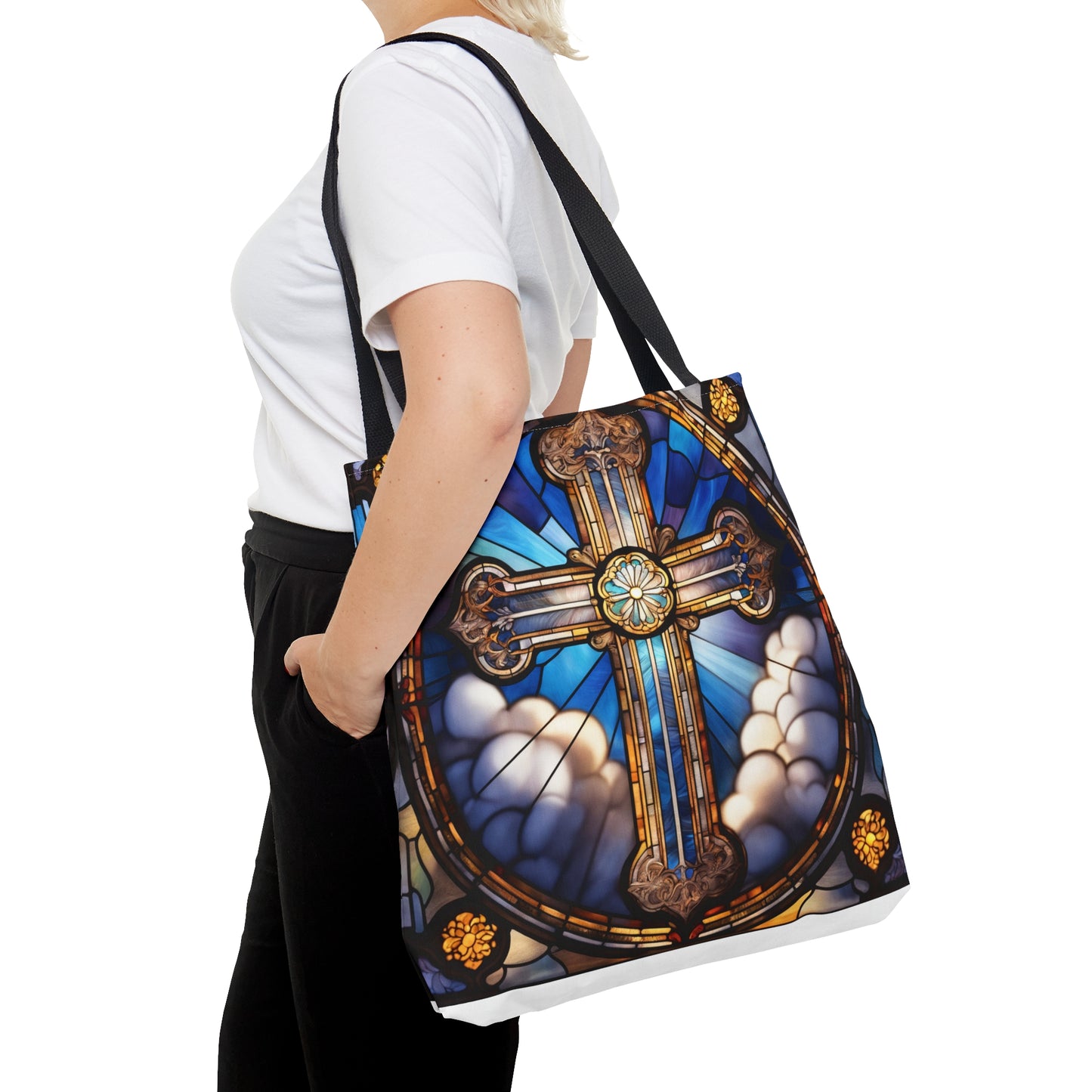 Stained Glass Cross #3 Tote Bag (AOP)