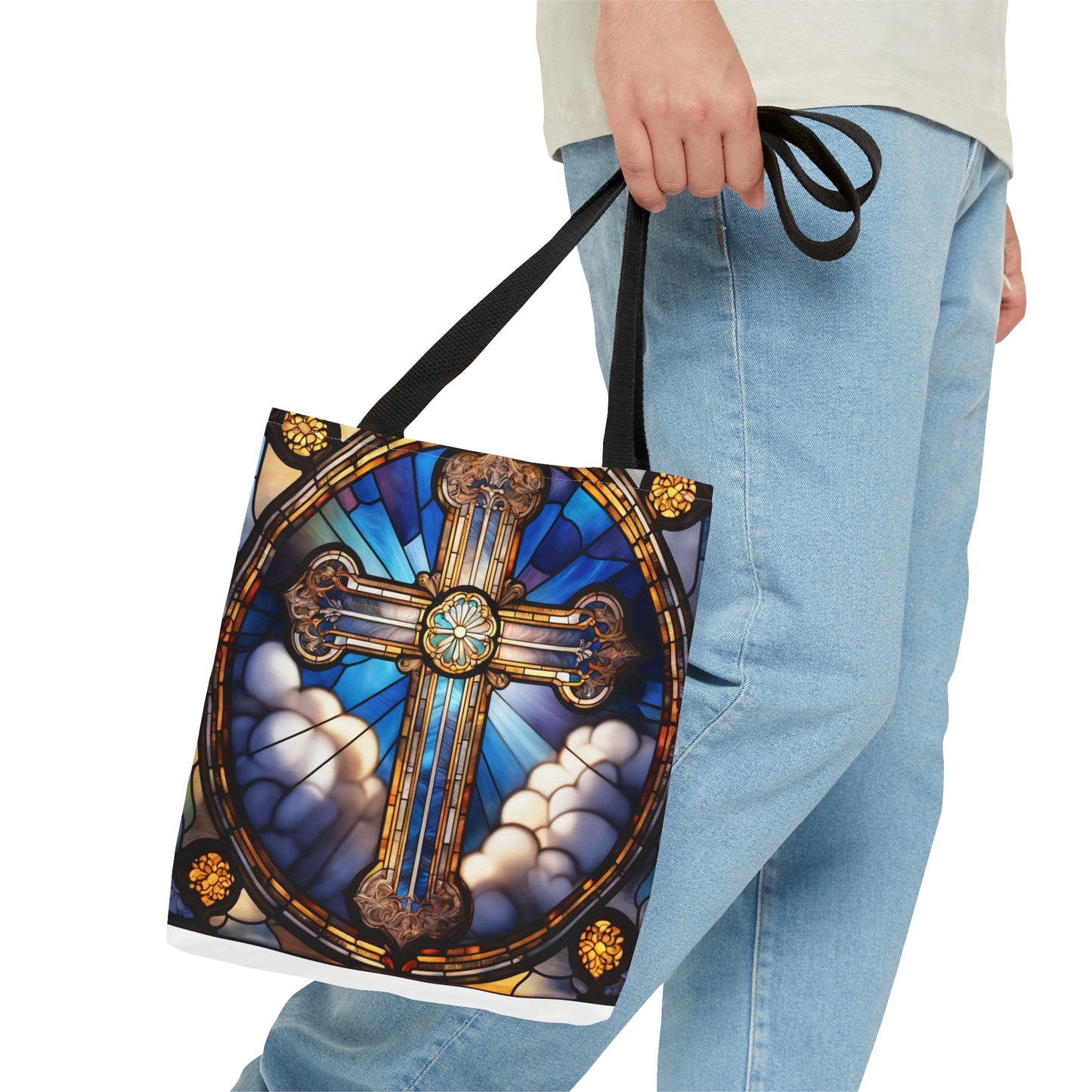 Stained Glass Cross #3 Tote Bag (AOP)