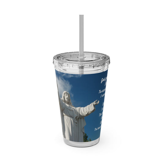 Sunsplash Tumbler with Straw, 16oz Serenity Prayer