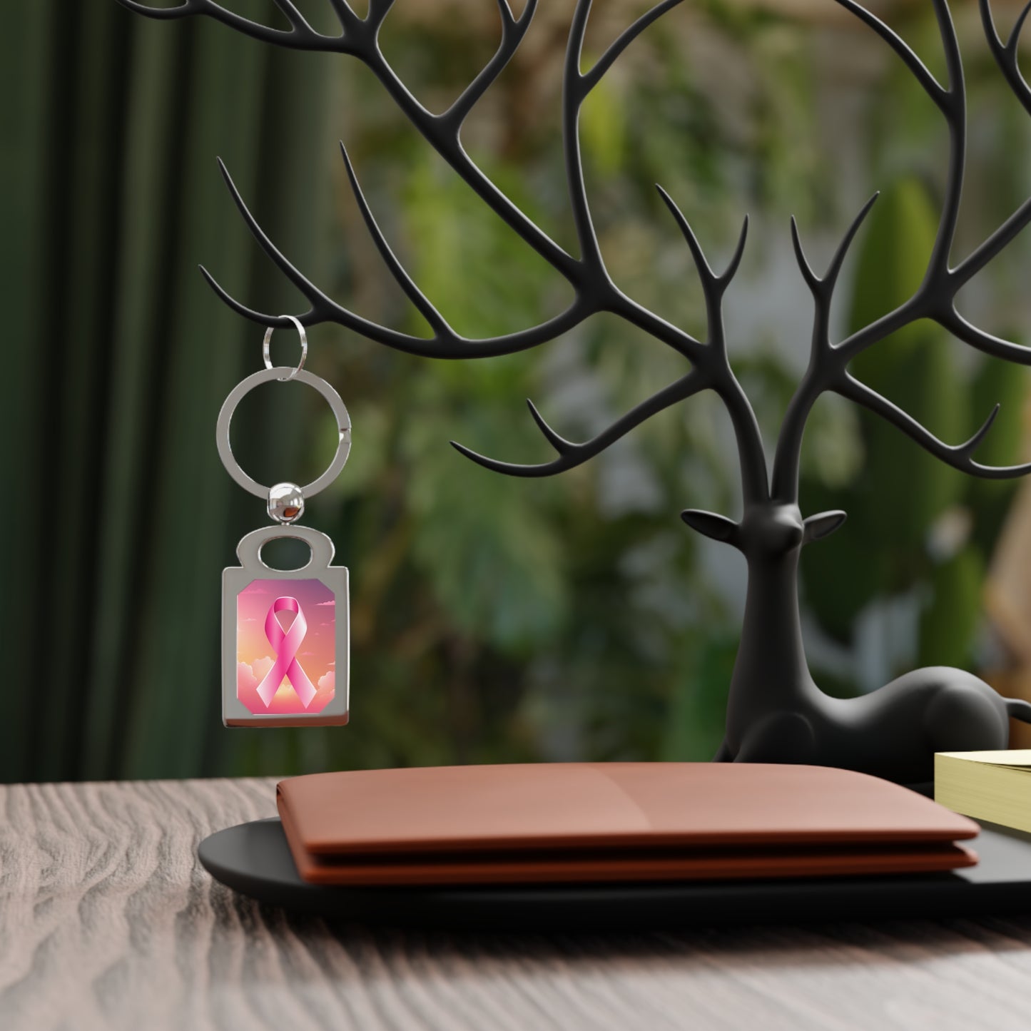 Rectangle Keyring Breast Cancer Awareness 2