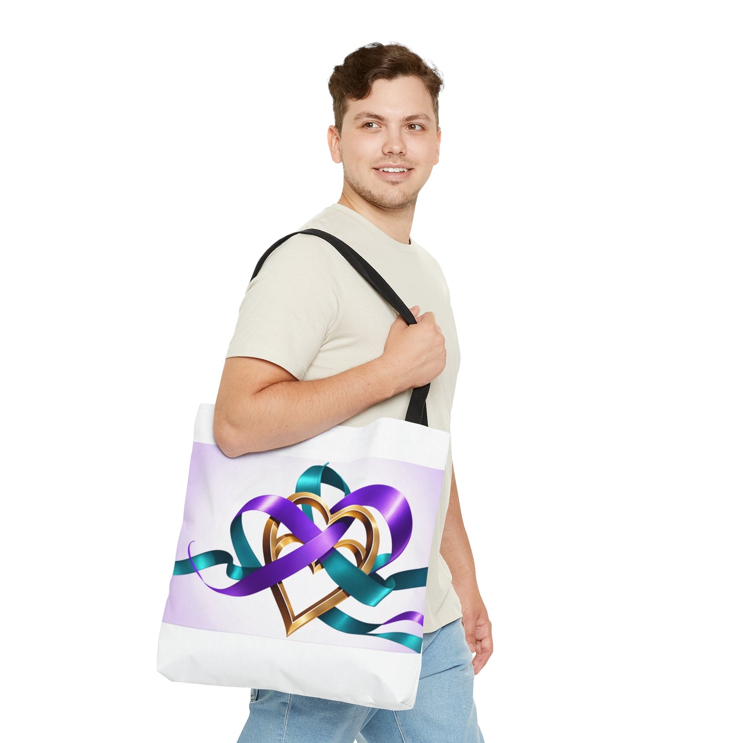 Awareness Hearts Tote Bag (AOP)