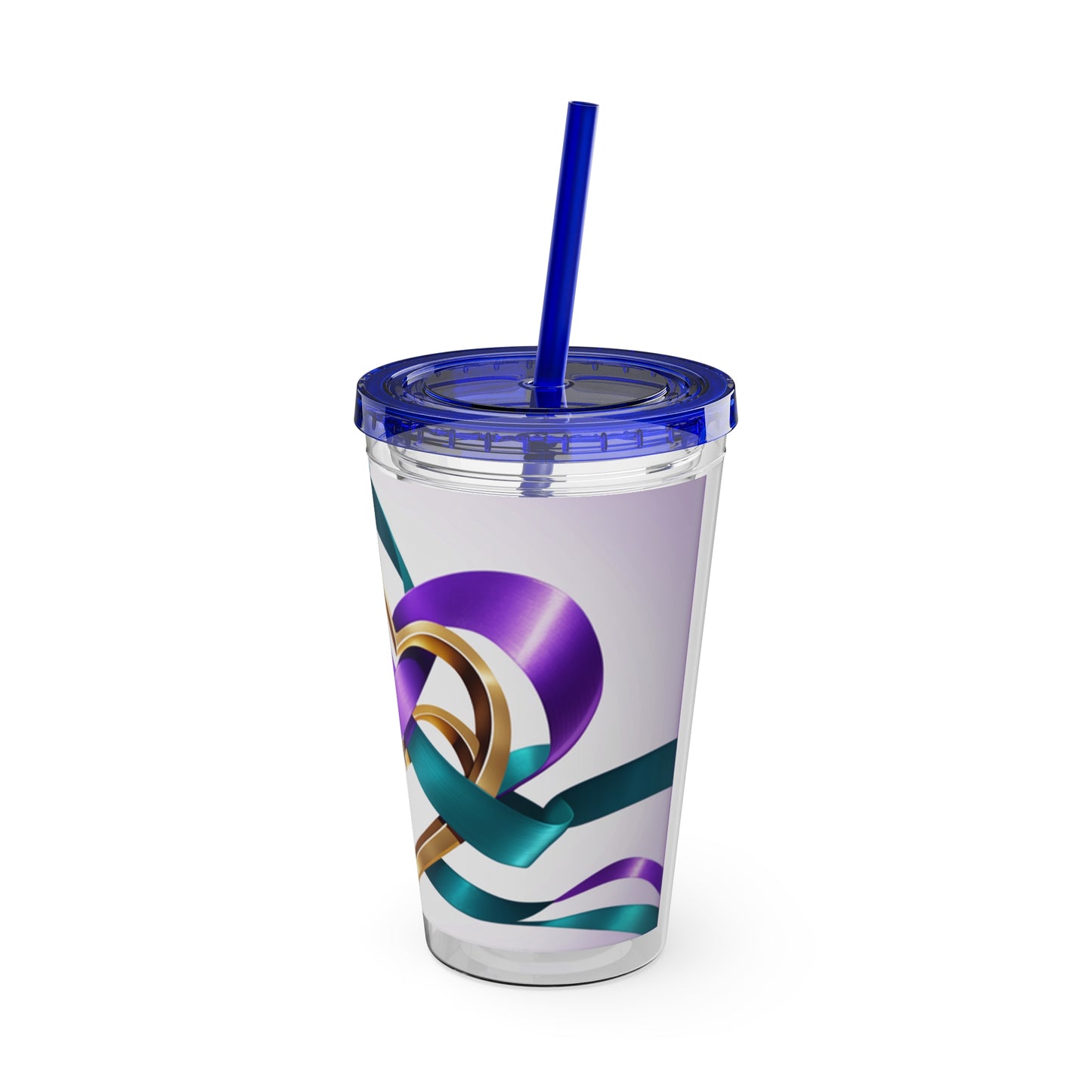 Sunsplash Tumbler with Straw, 16oz Awareness Hearts