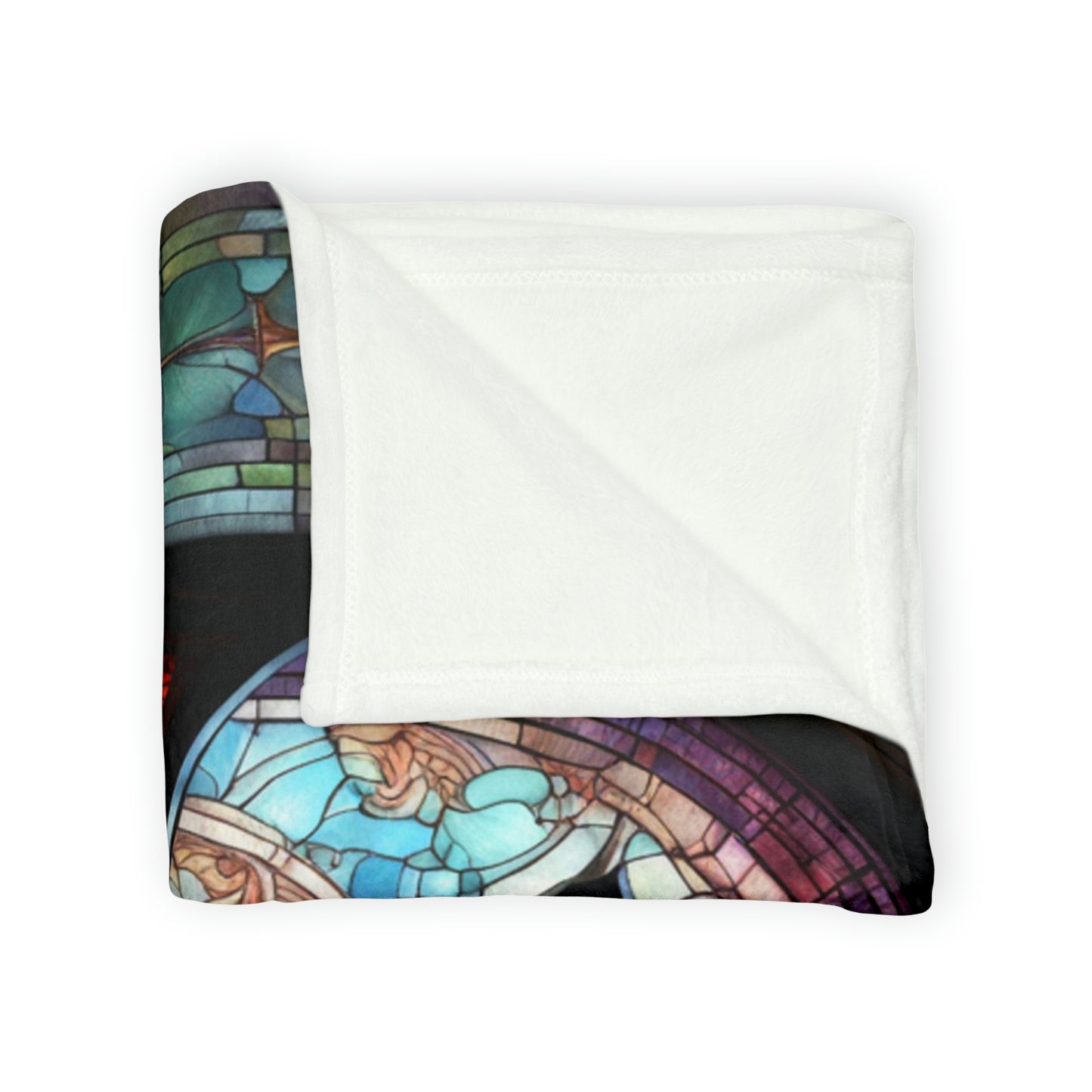 Soft Polyester Blanket Stained Glass Cross