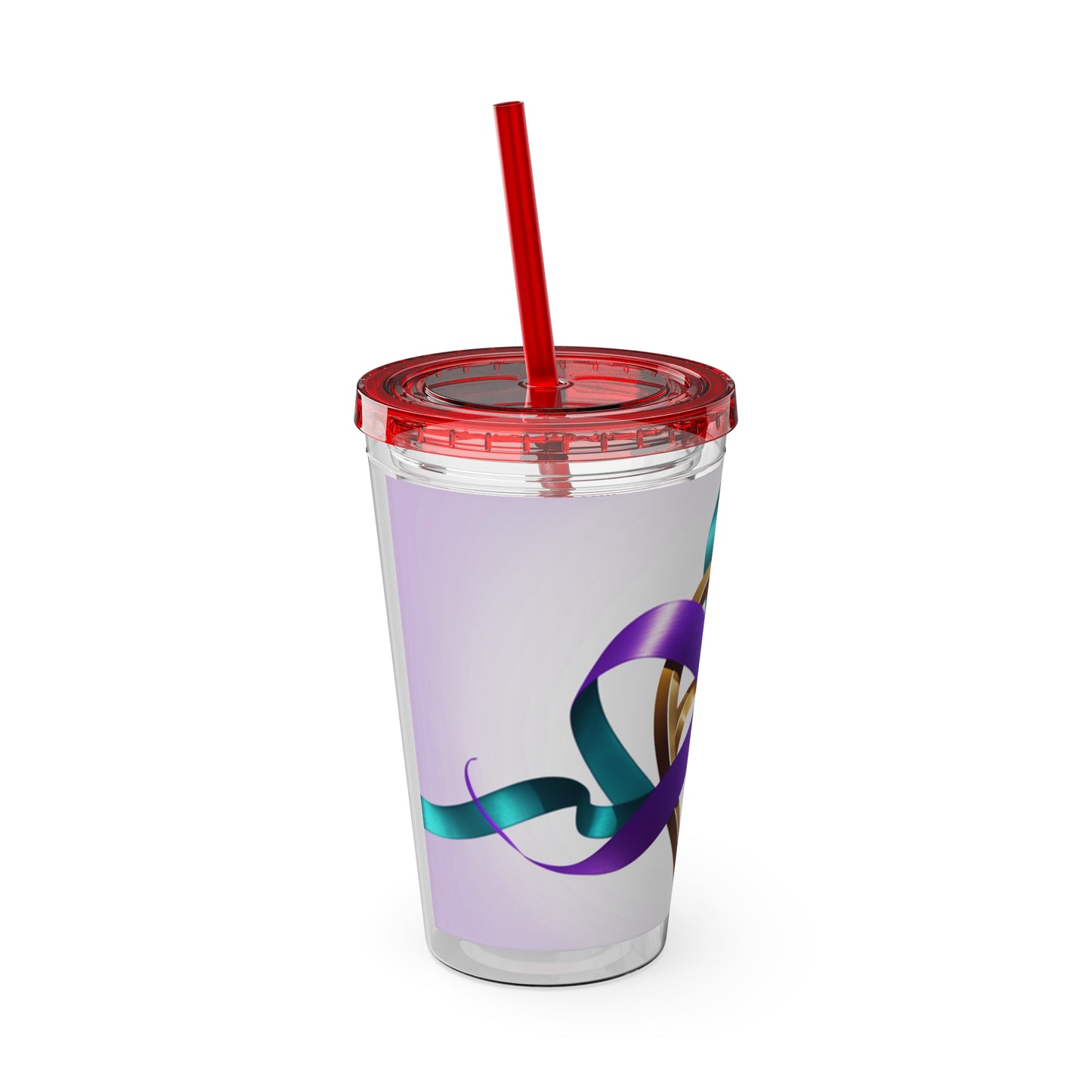 Sunsplash Tumbler with Straw, 16oz Awareness Hearts