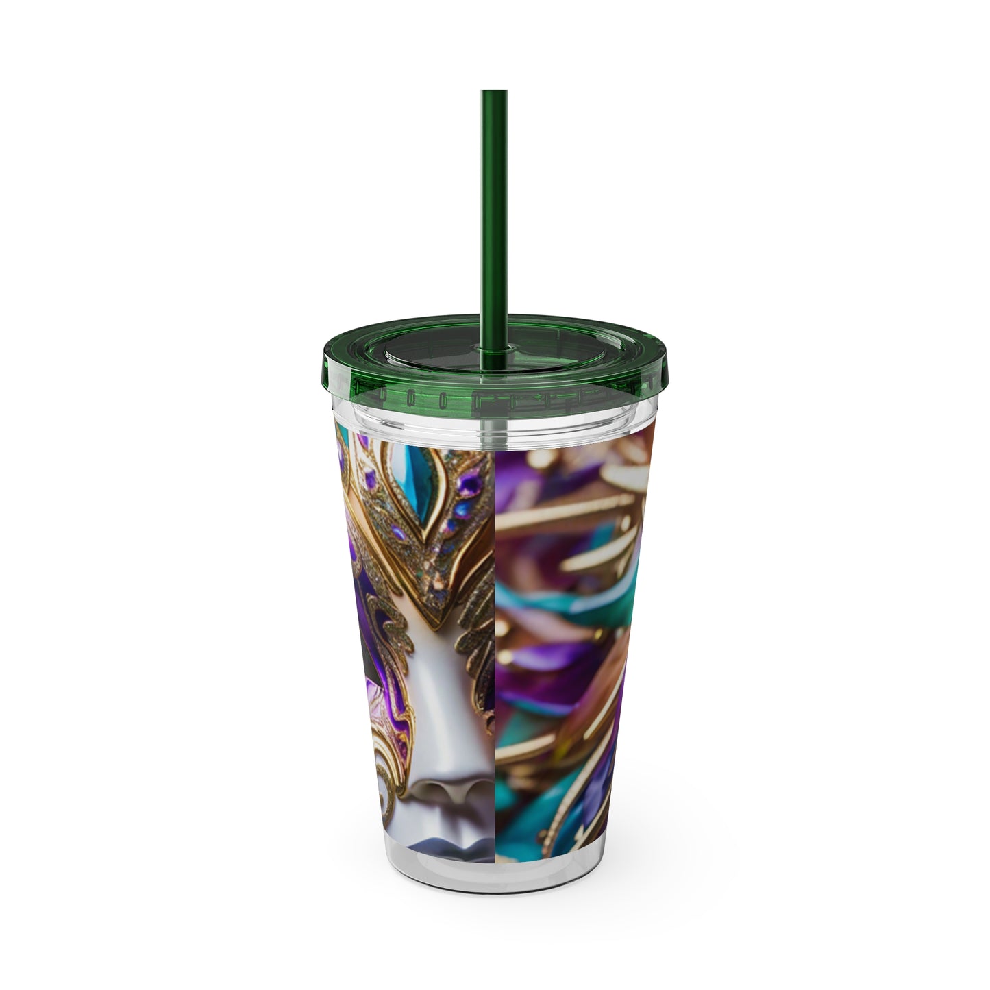 Sunsplash Tumbler with Straw, 16oz Mardi Gras