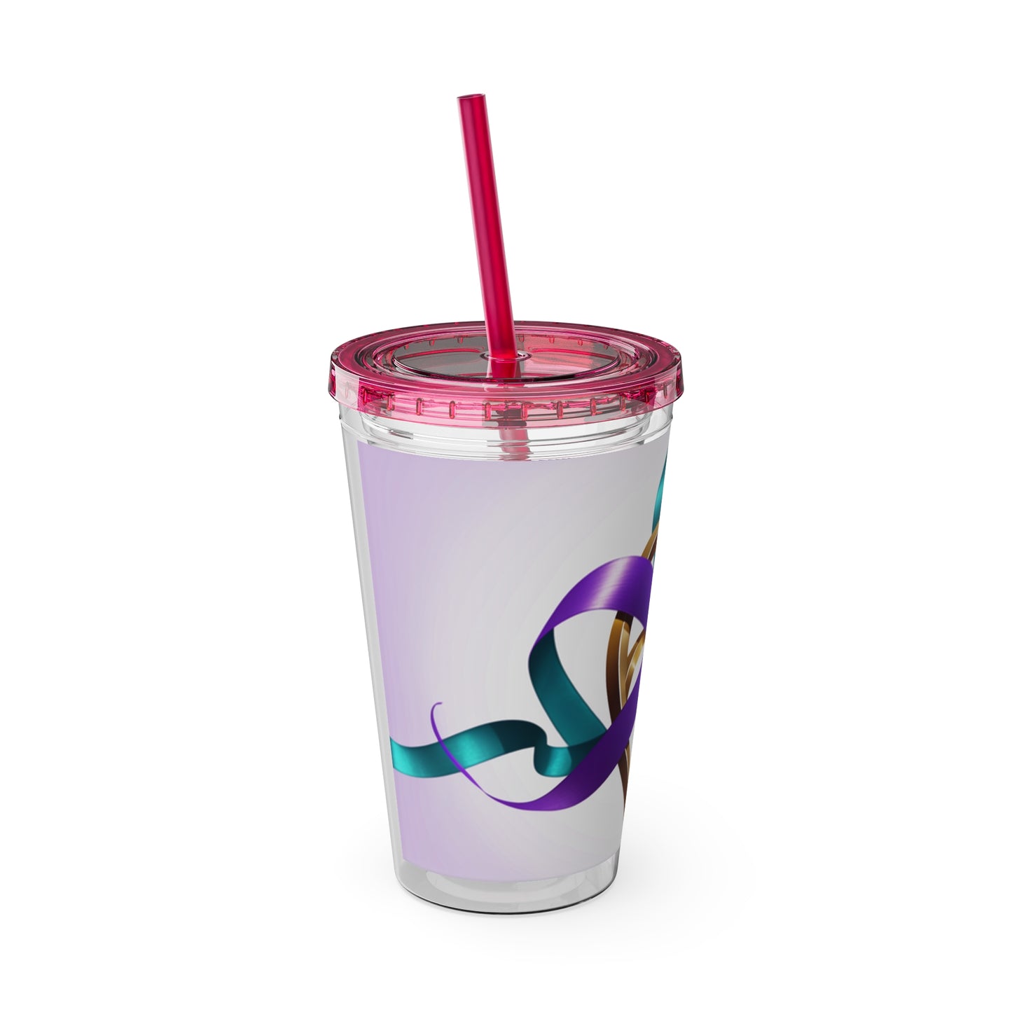 Sunsplash Tumbler with Straw, 16oz Awareness Hearts