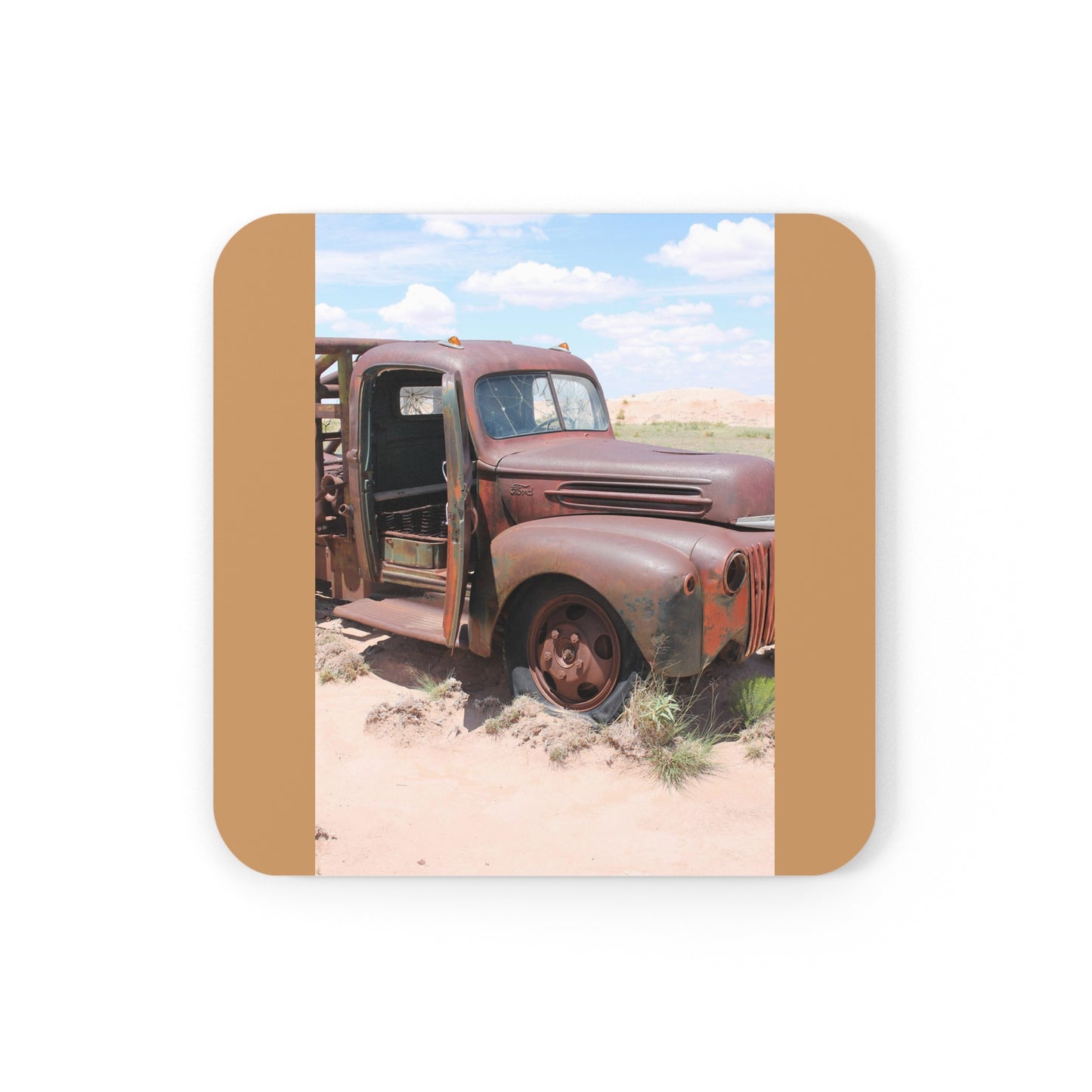 Corkwood Coaster Set  Old Truck