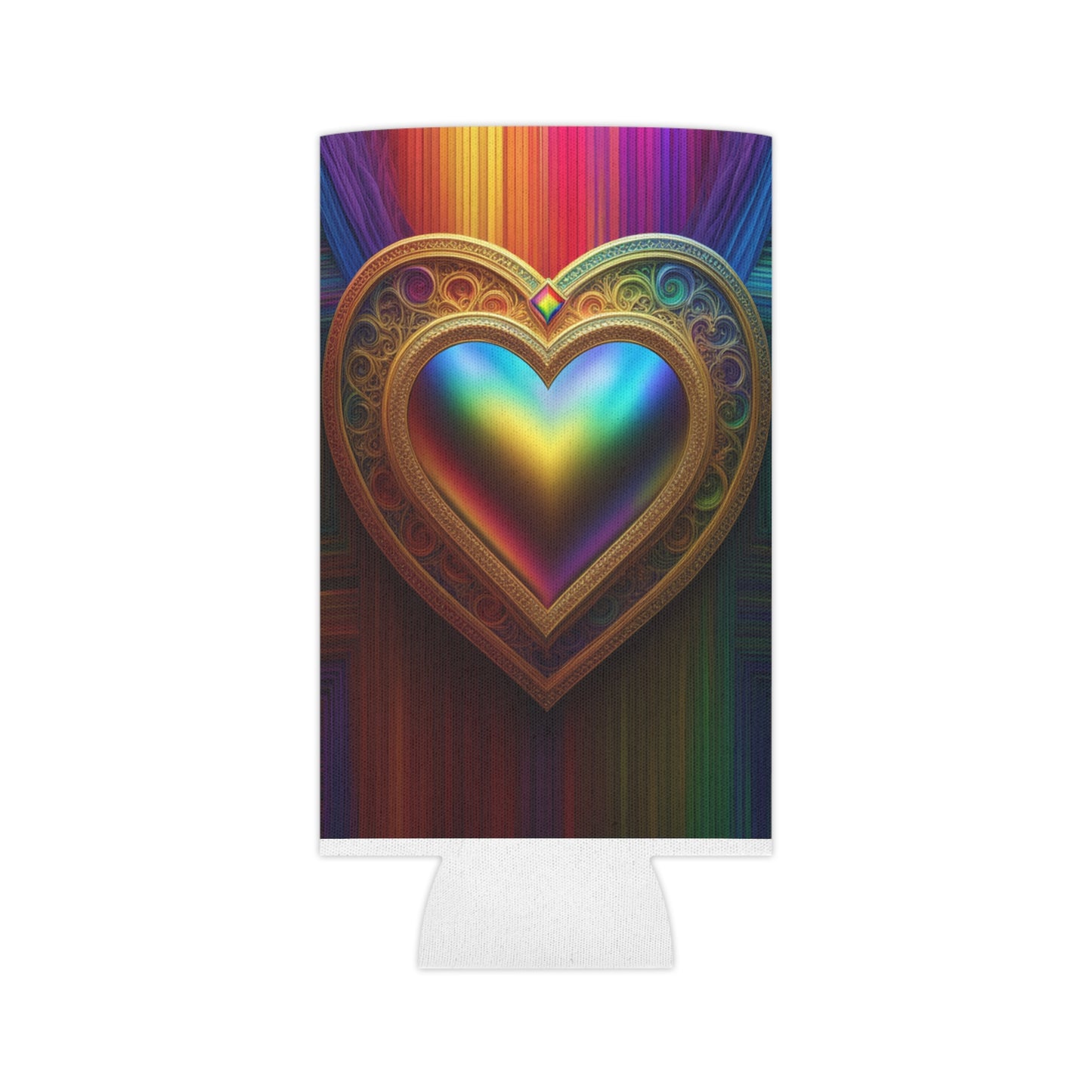 Can Cooler Rainbow Heart