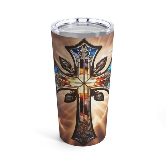 Tumbler 20oz Stained Glass Cross 2