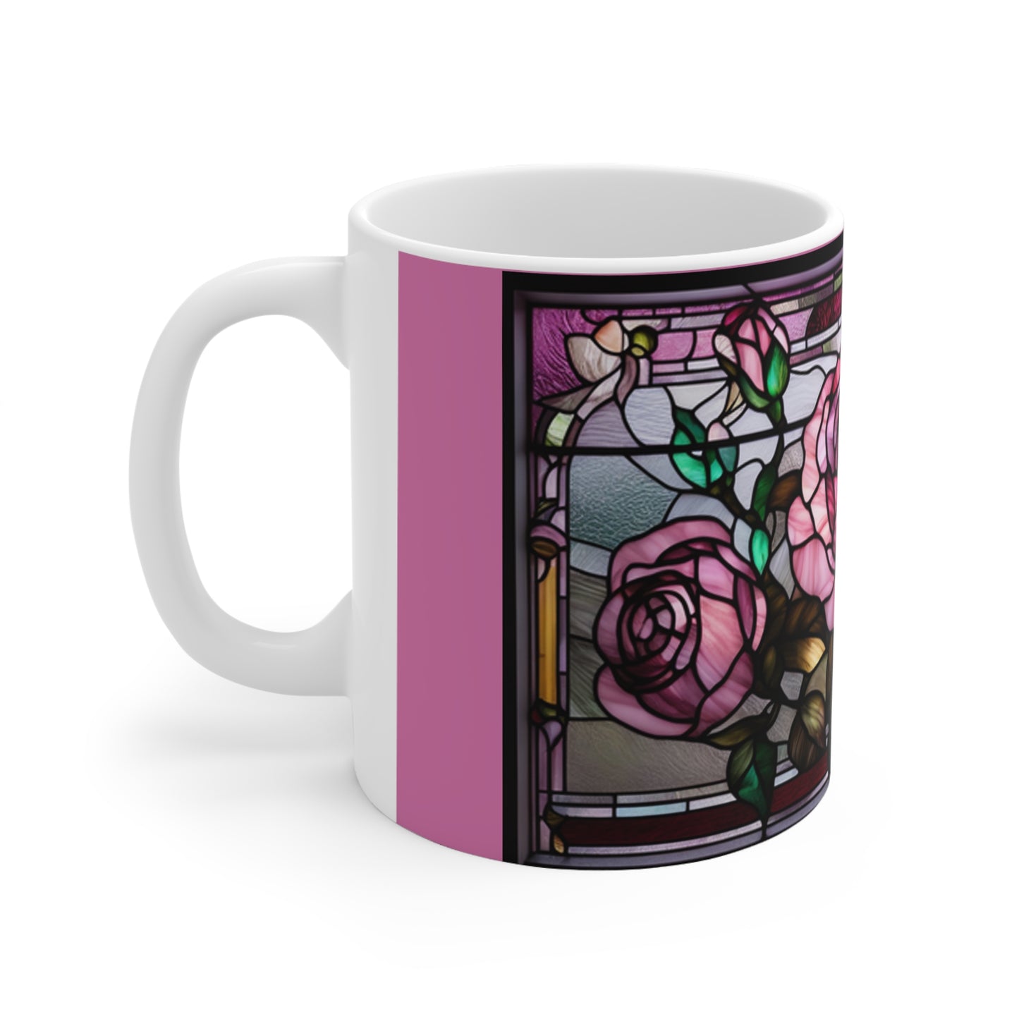 Ceramic Mug 11oz Stained Glass Roses