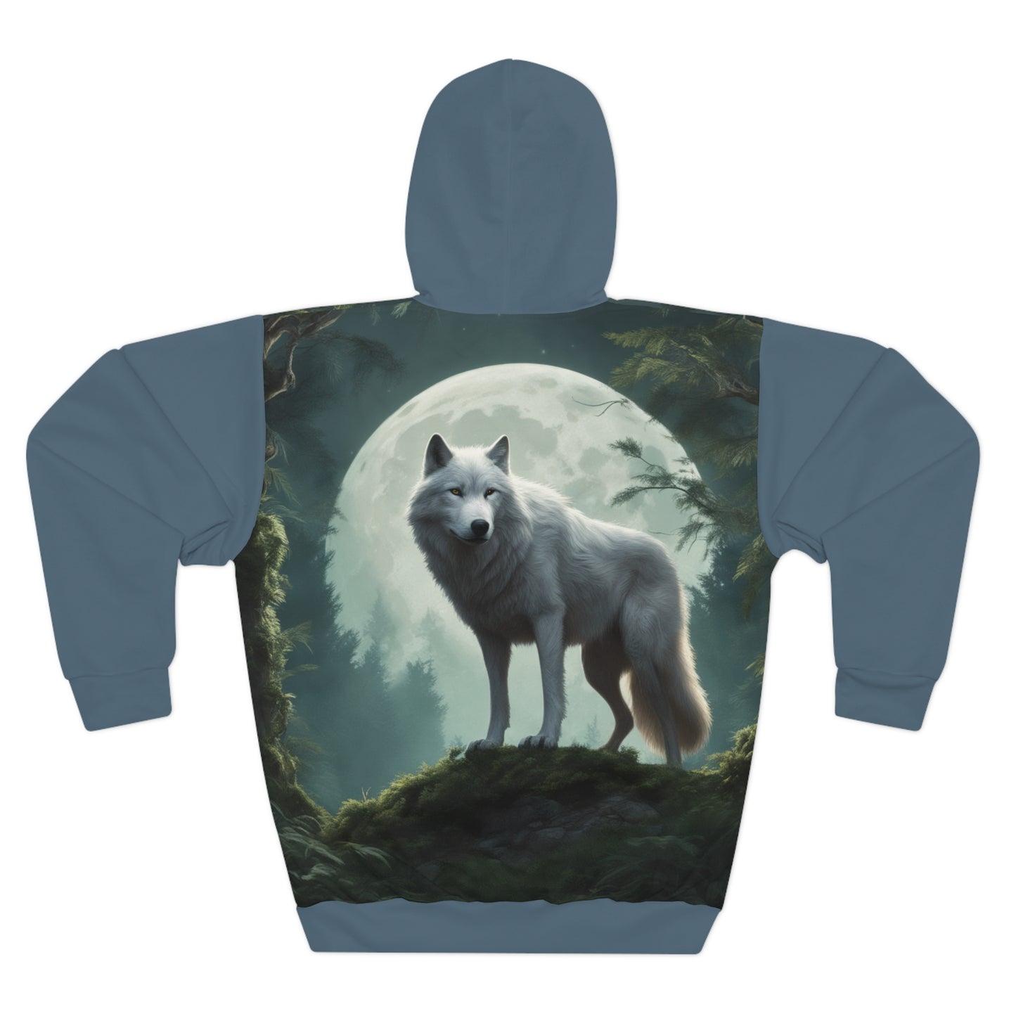 White Wolf Unisex Pullover Hoodie (AOP)