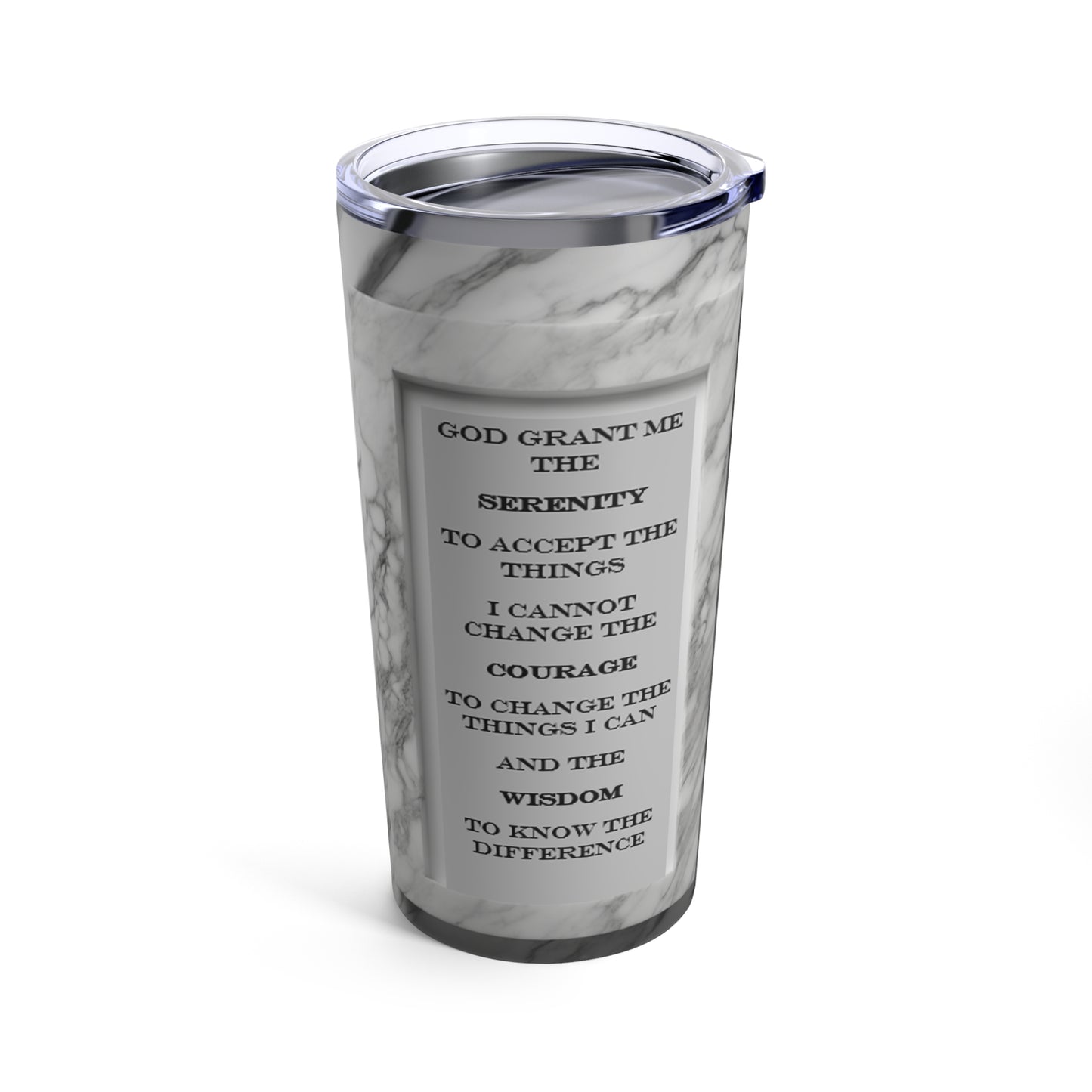 Serenity Prayer in Marble Tumbler 20oz