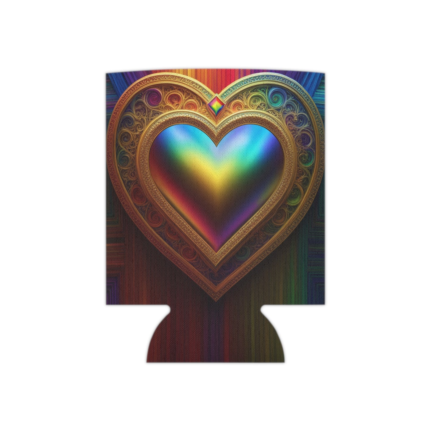 Can Cooler Rainbow Heart