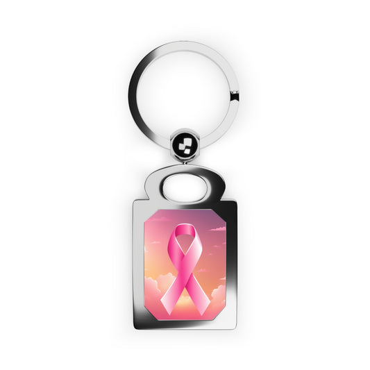 Rectangle Keyring Breast Cancer Awareness 2