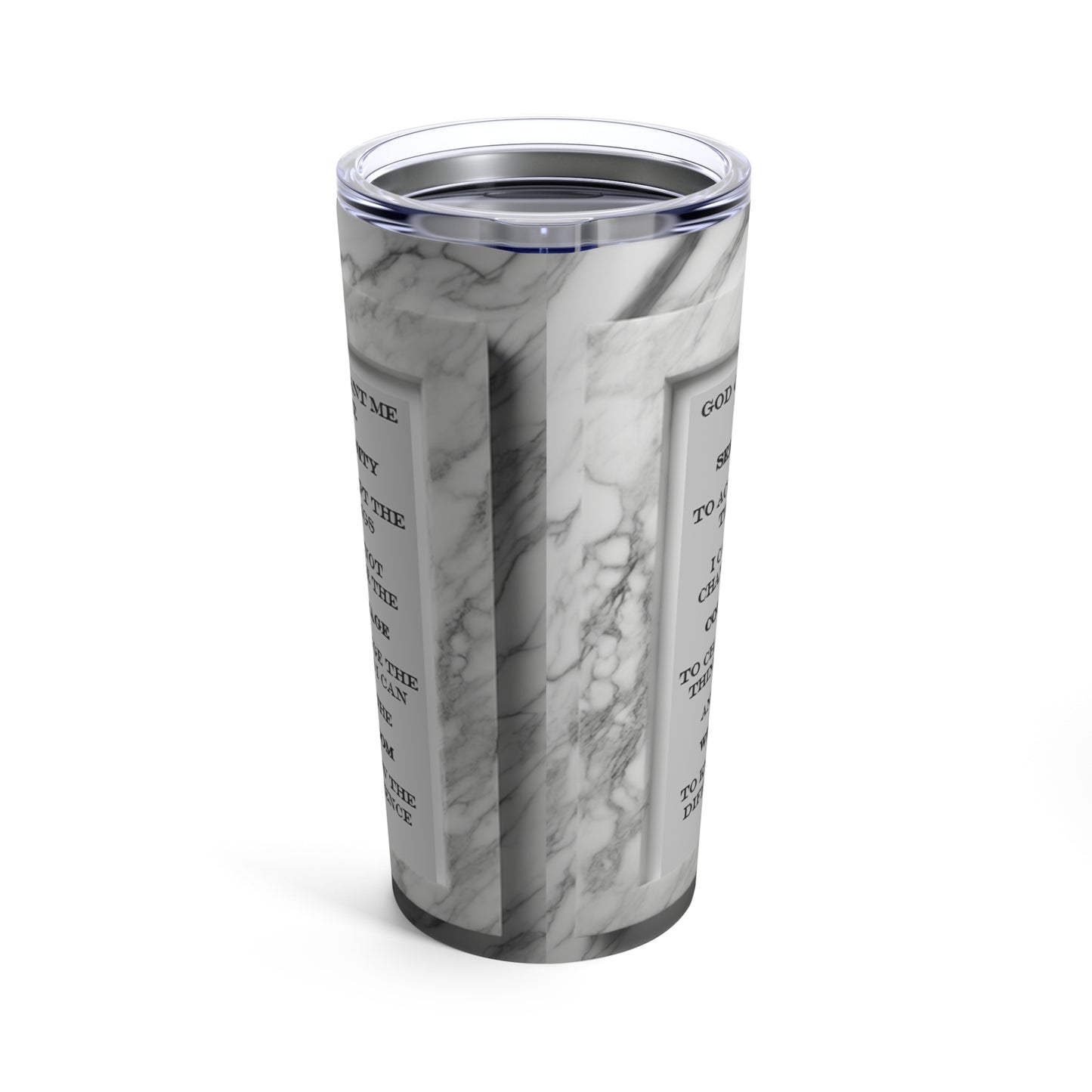 Serenity Prayer in Marble Tumbler 20oz