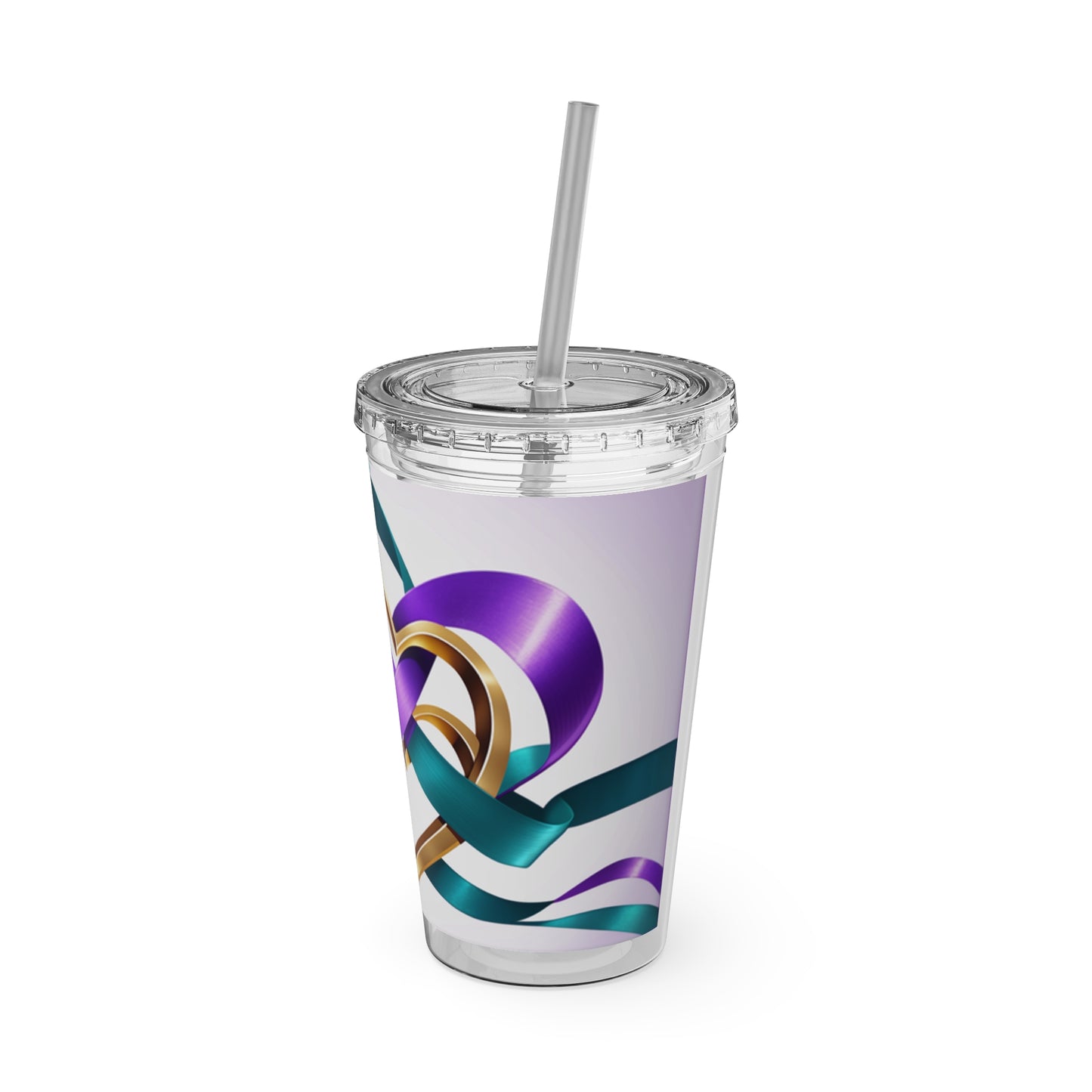 Sunsplash Tumbler with Straw, 16oz Awareness Hearts