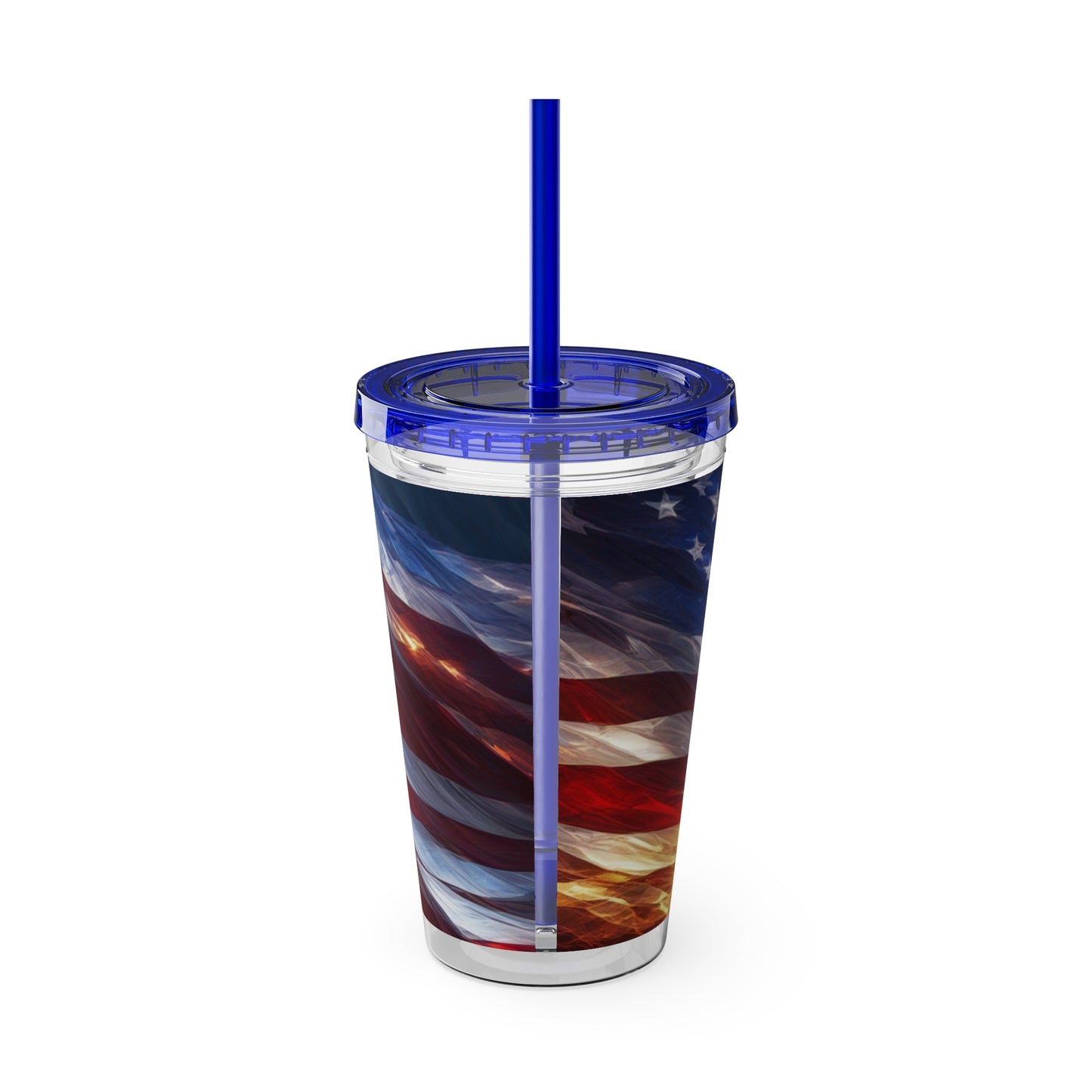 Sunsplash Tumbler with Straw, 16oz American Flag